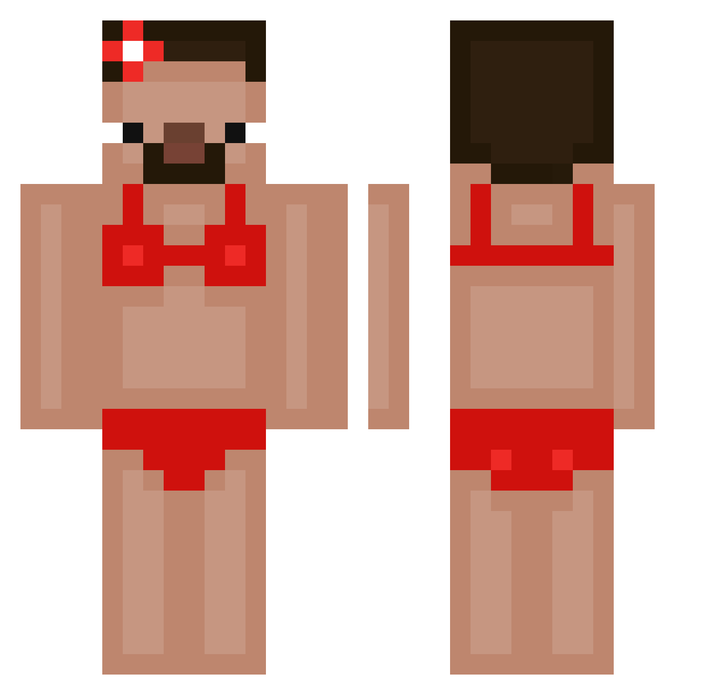 e18 Minecraft skin, front and back view