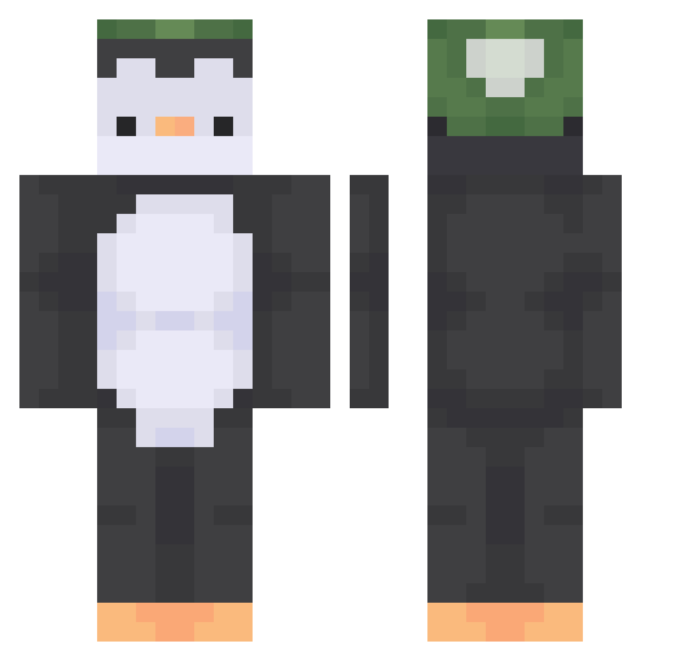 ReubenBenkel Minecraft skin, front and back view