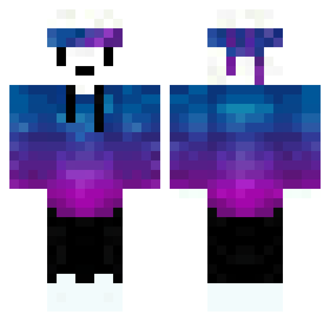 Thivvy Minecraft skin, front and back view