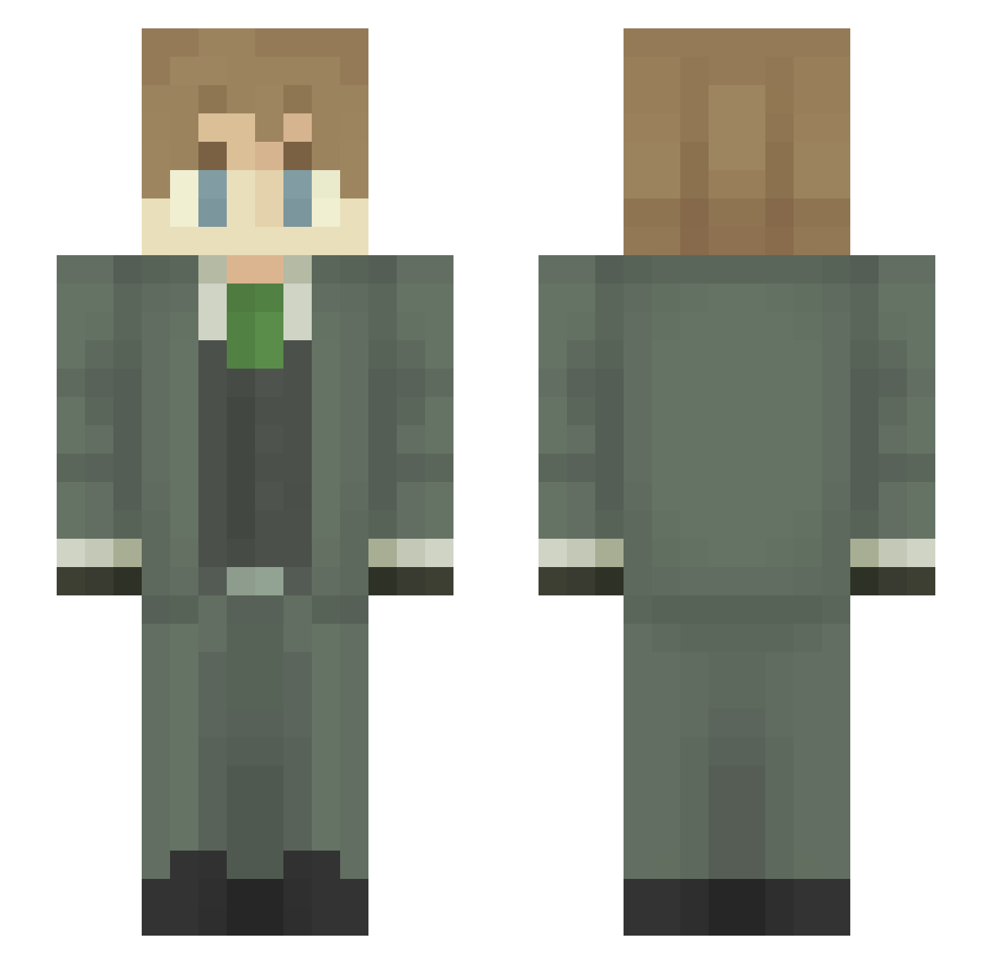 Abotto Minecraft skin, front and back view