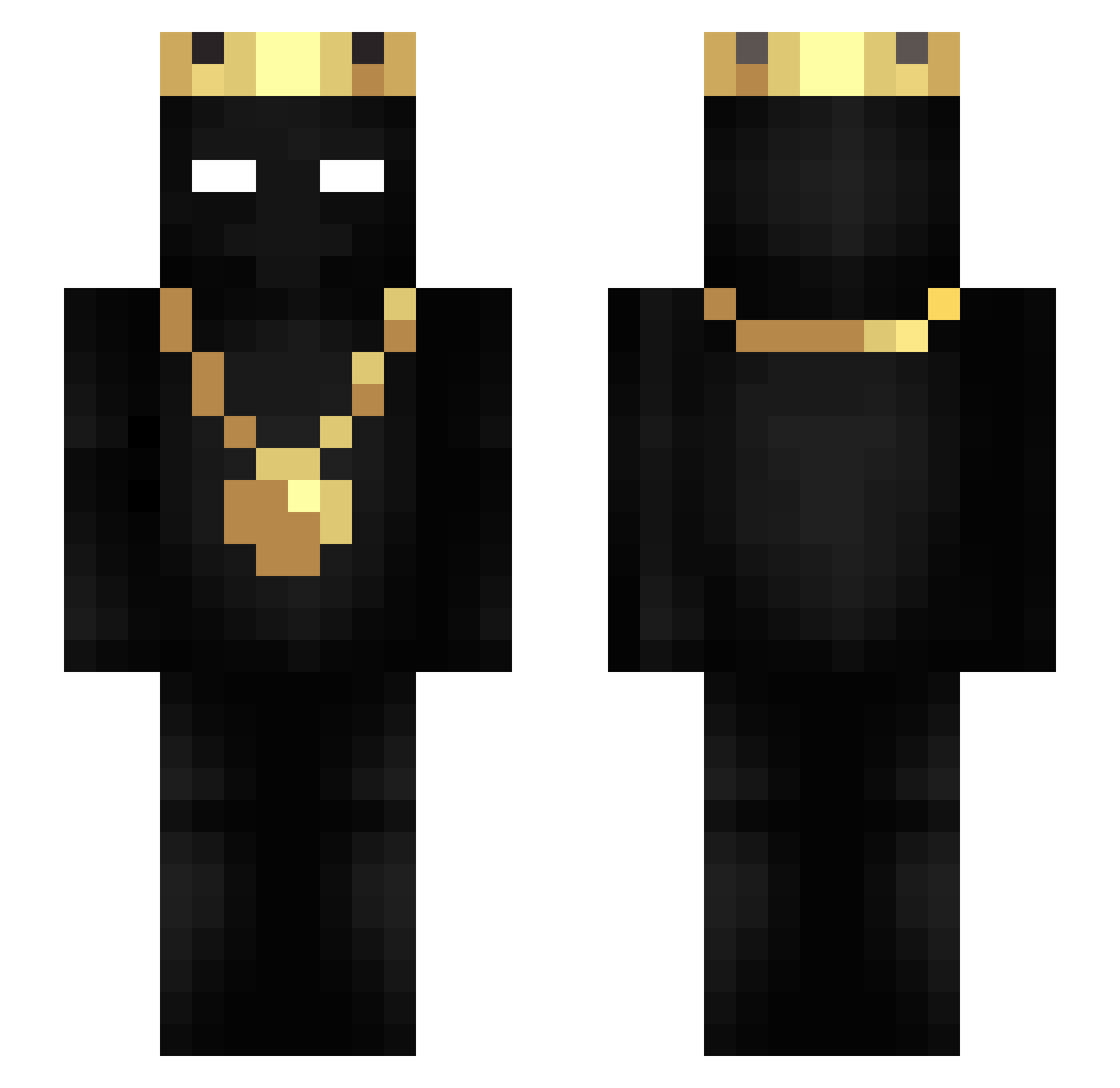 Spvo Minecraft skin, front and back view