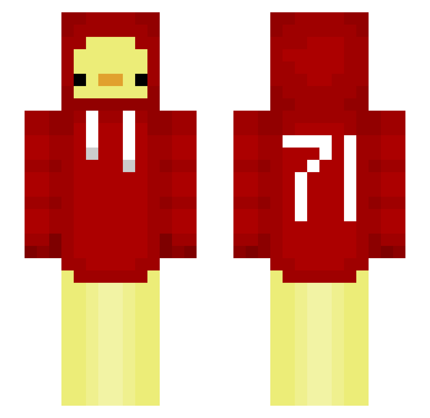 Trextornado Minecraft skin, front and back view