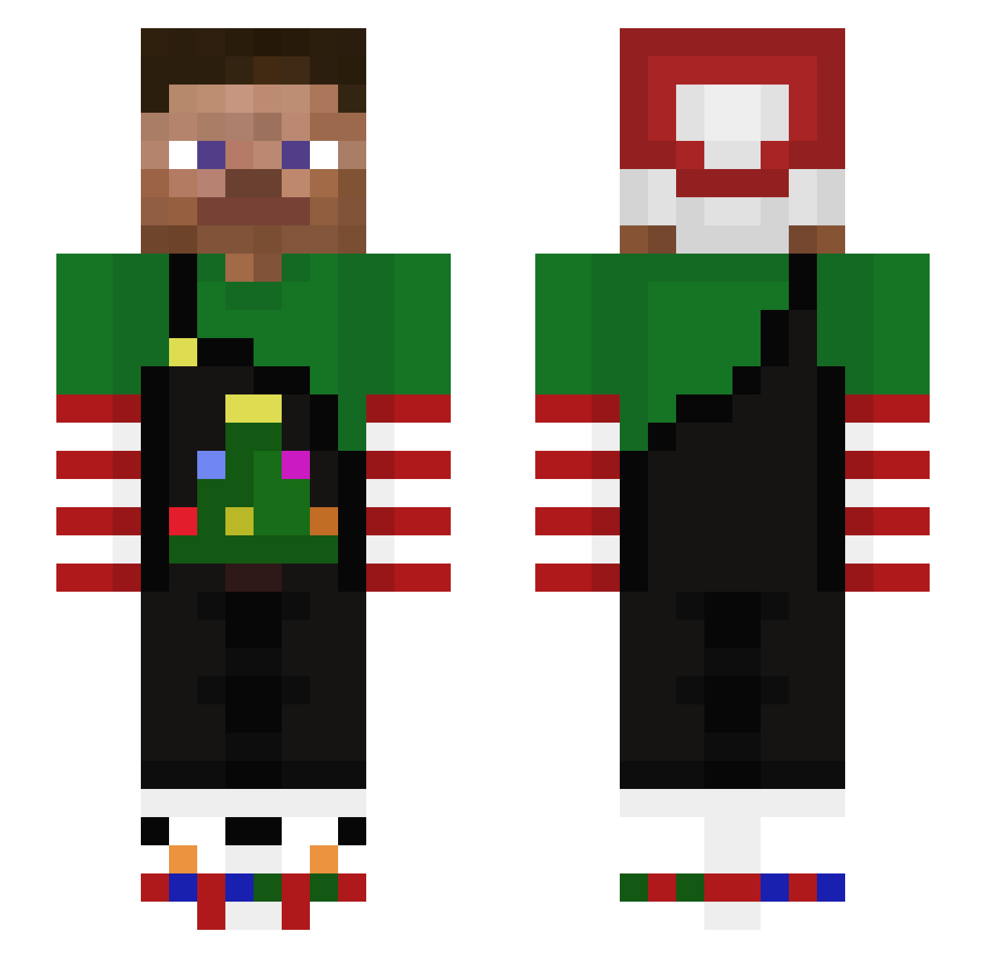 twentyonederpies Minecraft skin, front and back view