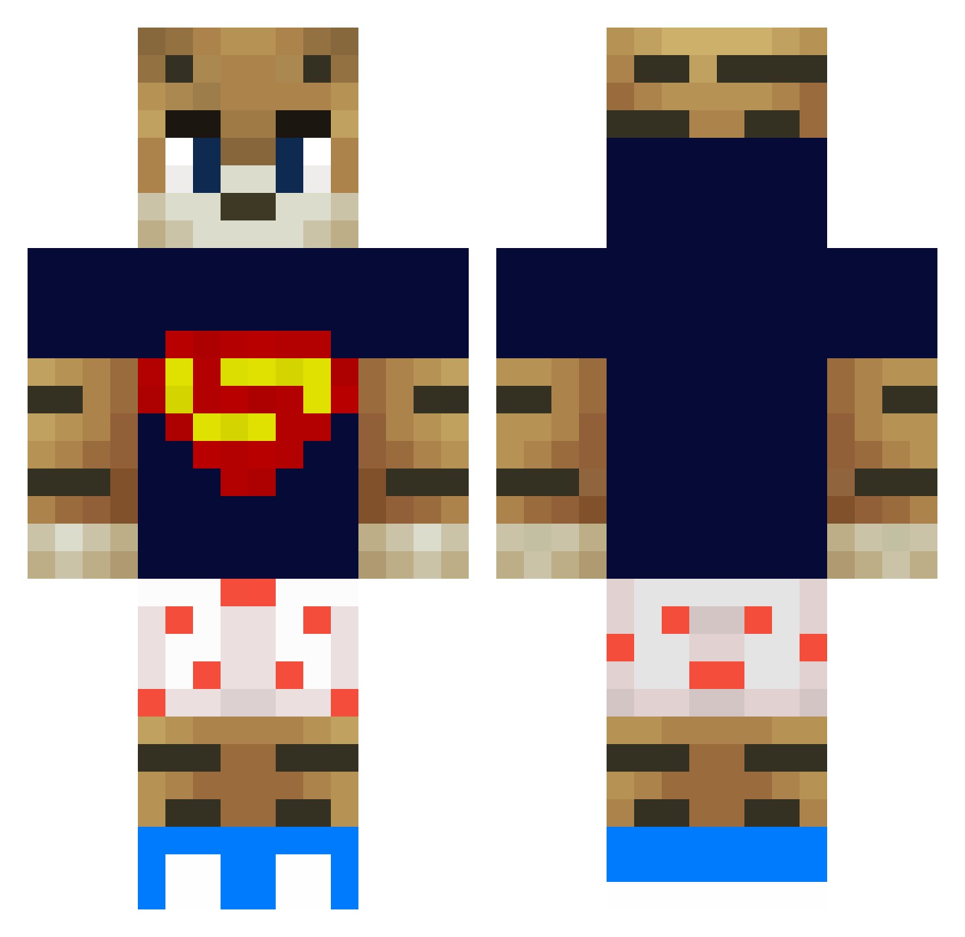 Kacp3reQ1337 Minecraft skin, front and back view
