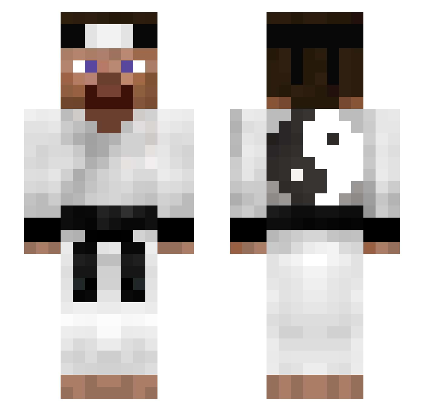 qviu Minecraft skin, front and back view