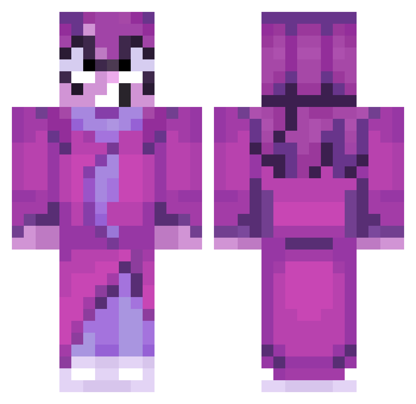 Blubeetle1 Minecraft skin, front and back view