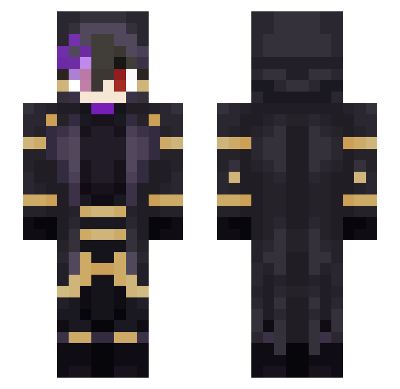 FaizeVampir Minecraft skin, front and back view