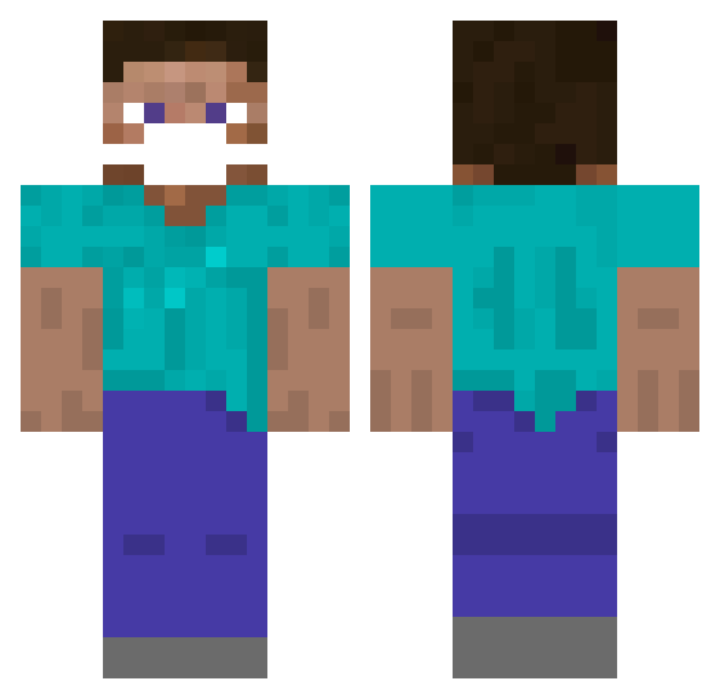 Txbias7 Minecraft skin, front and back view
