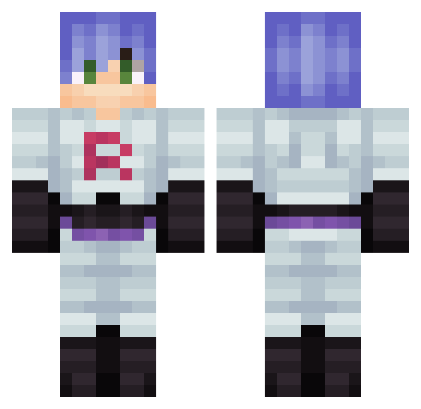 Sinavii Minecraft skin, front and back view