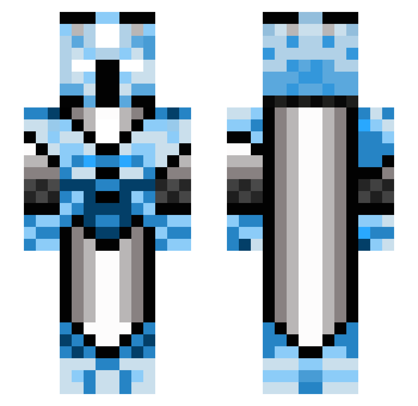 axeldiamond22 Minecraft skin, front and back view