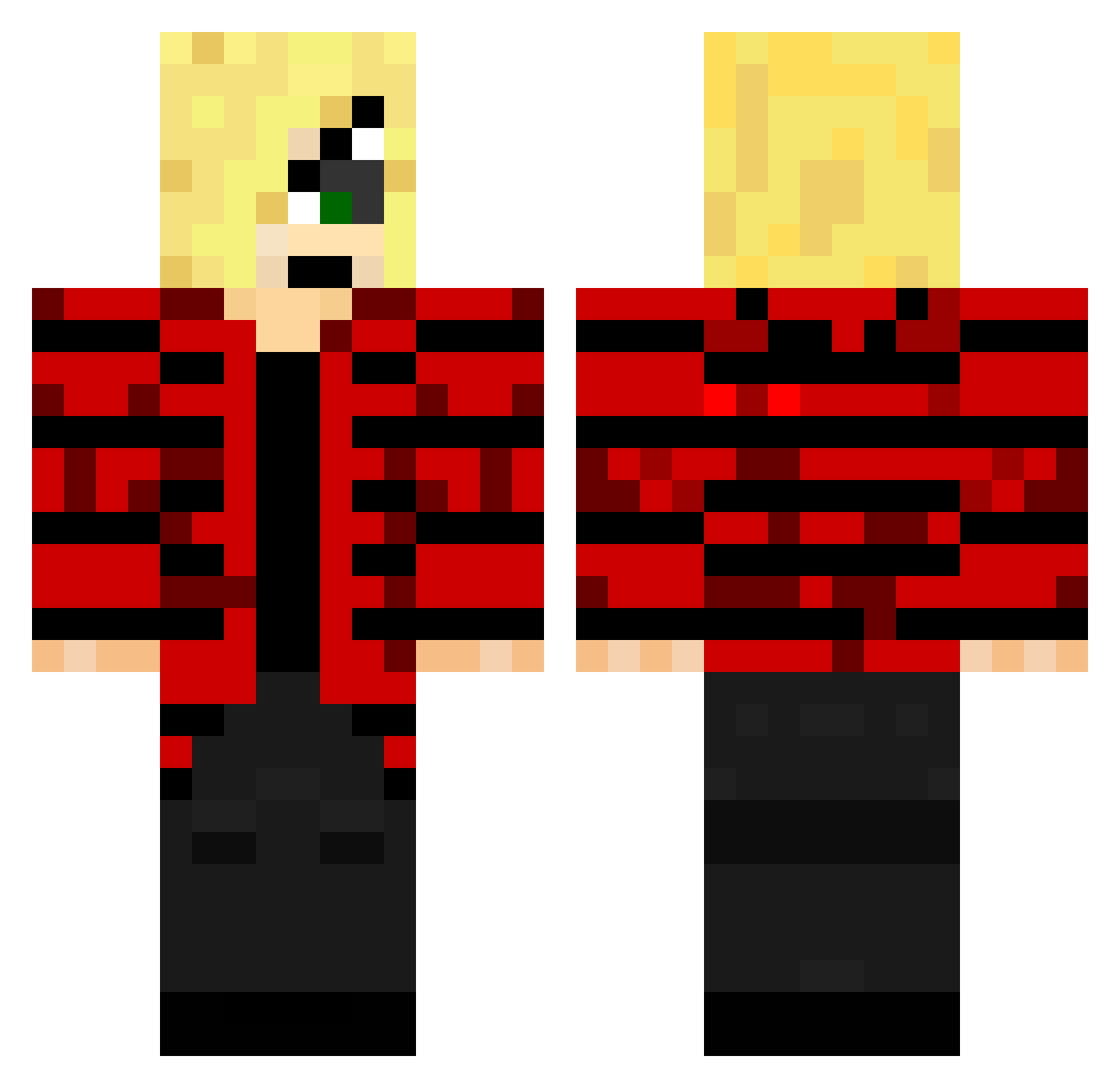 Punty Minecraft skin, front and back view