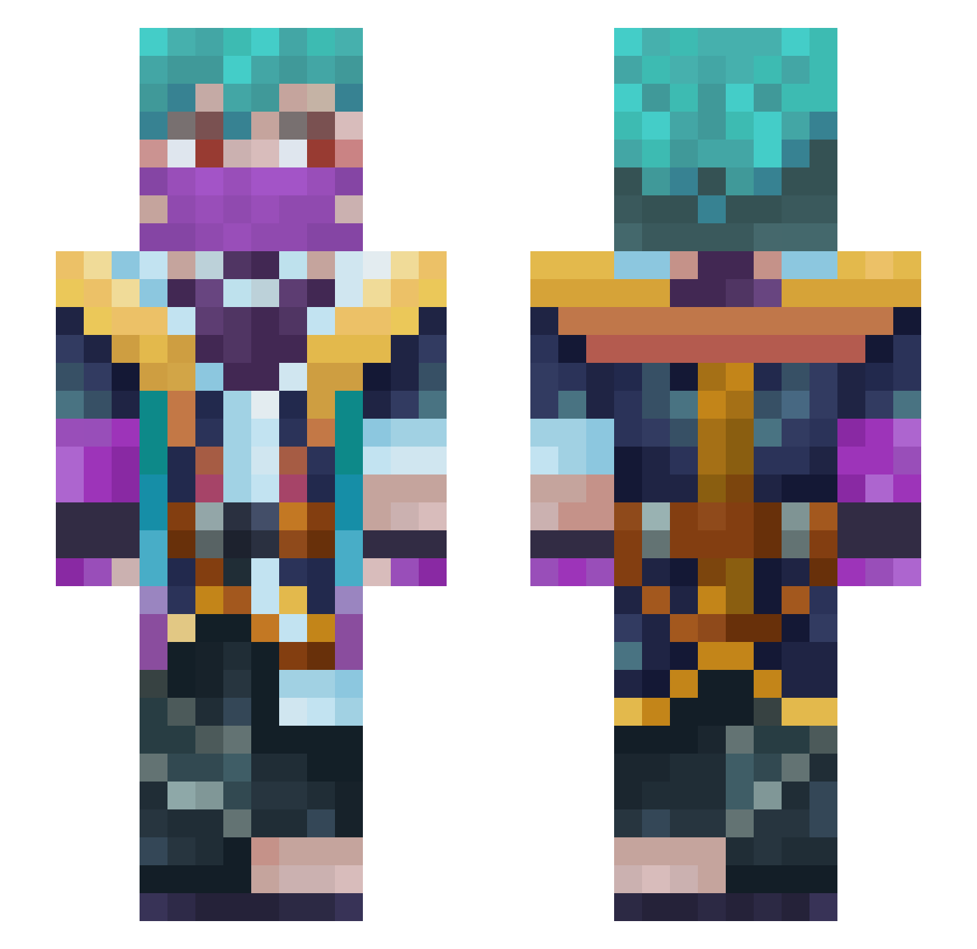 Reduxx286 Minecraft skin, front and back view
