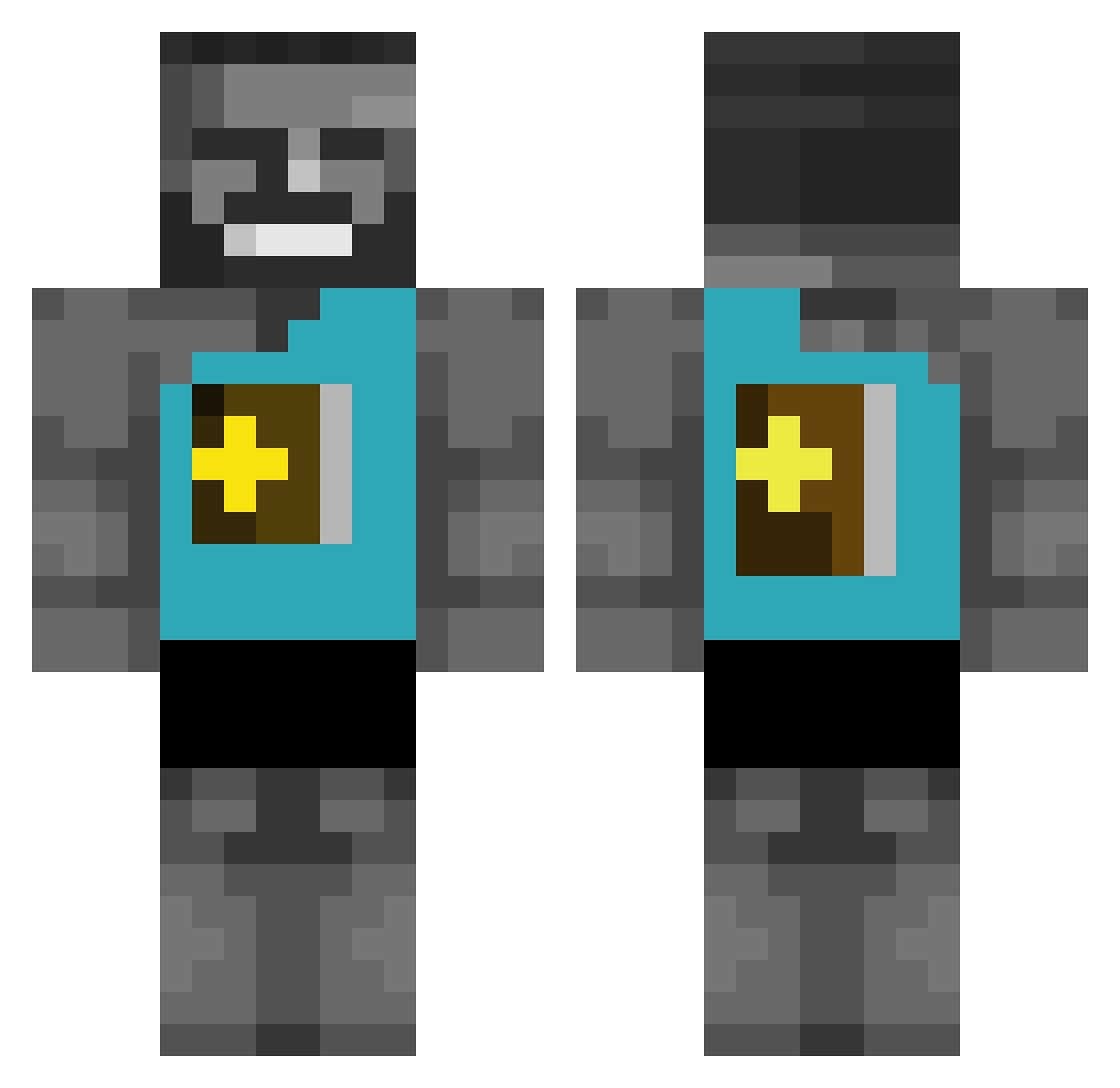 Titan3937 Minecraft skin, front and back view