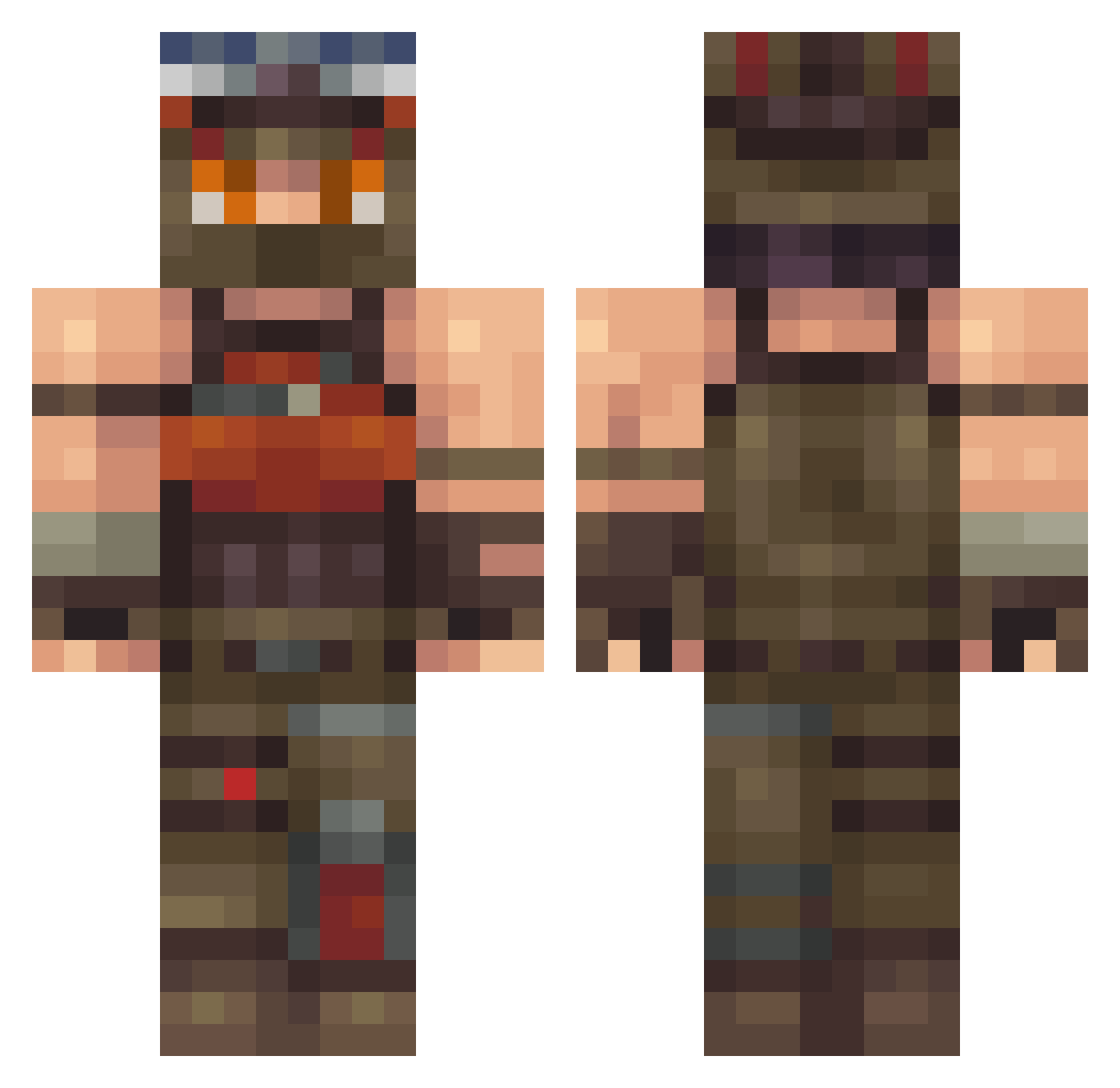 YellowCake Minecraft skin, front and back view