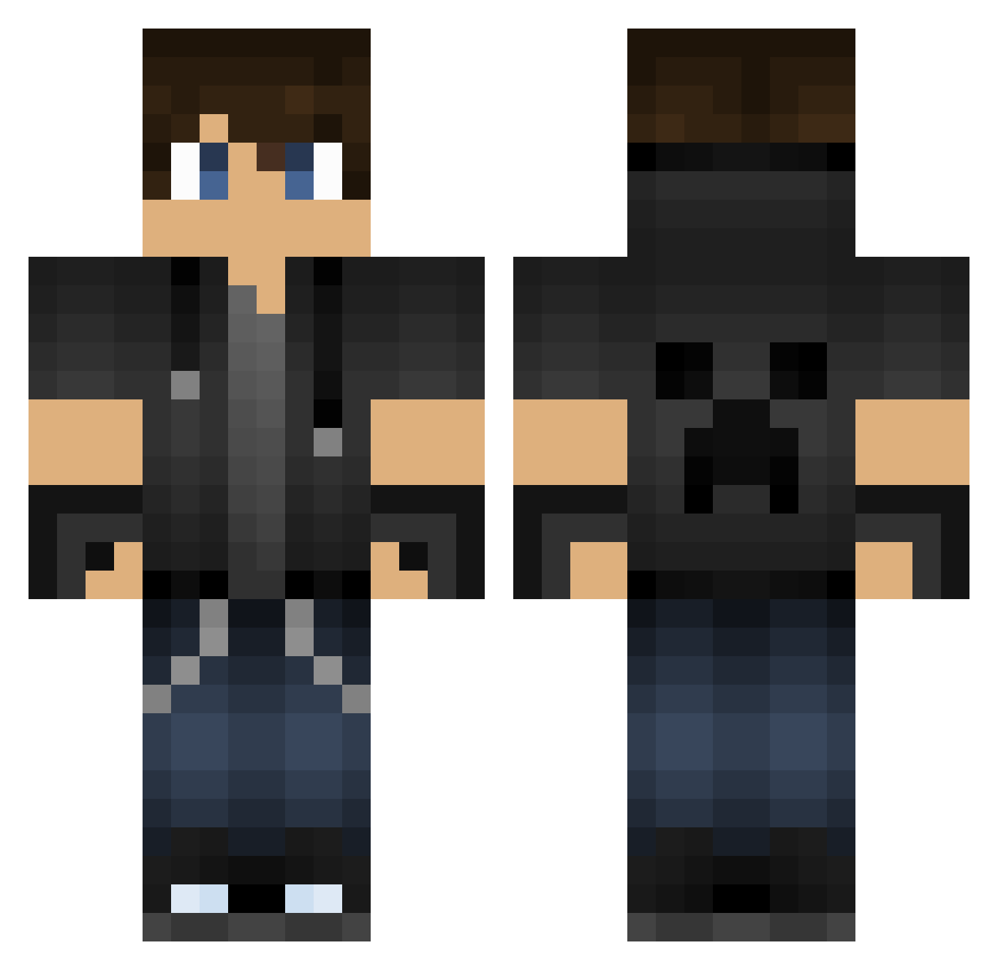 Sylvites Minecraft skin, front and back view
