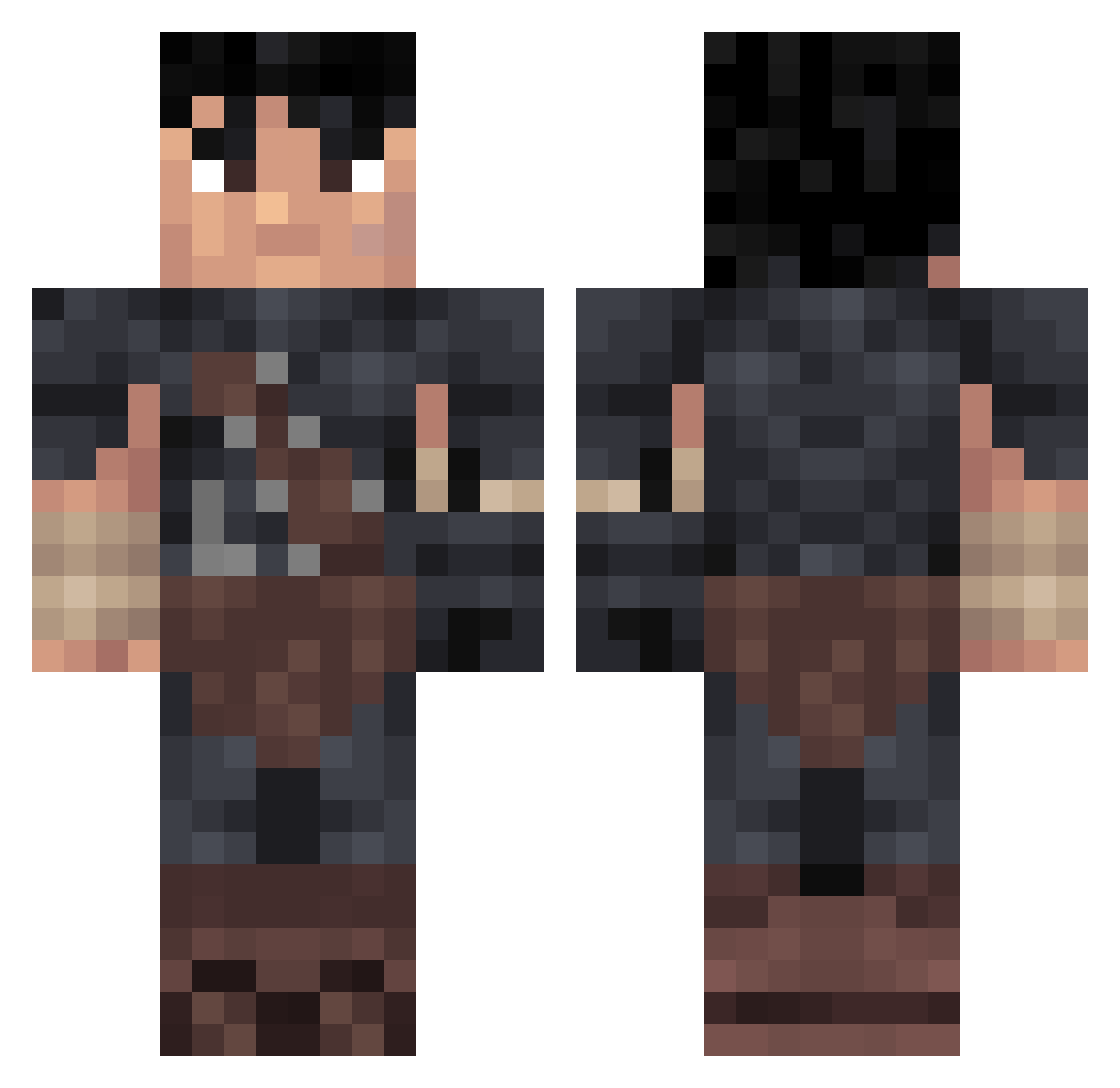 MrNoLife01 Minecraft skin, front and back view
