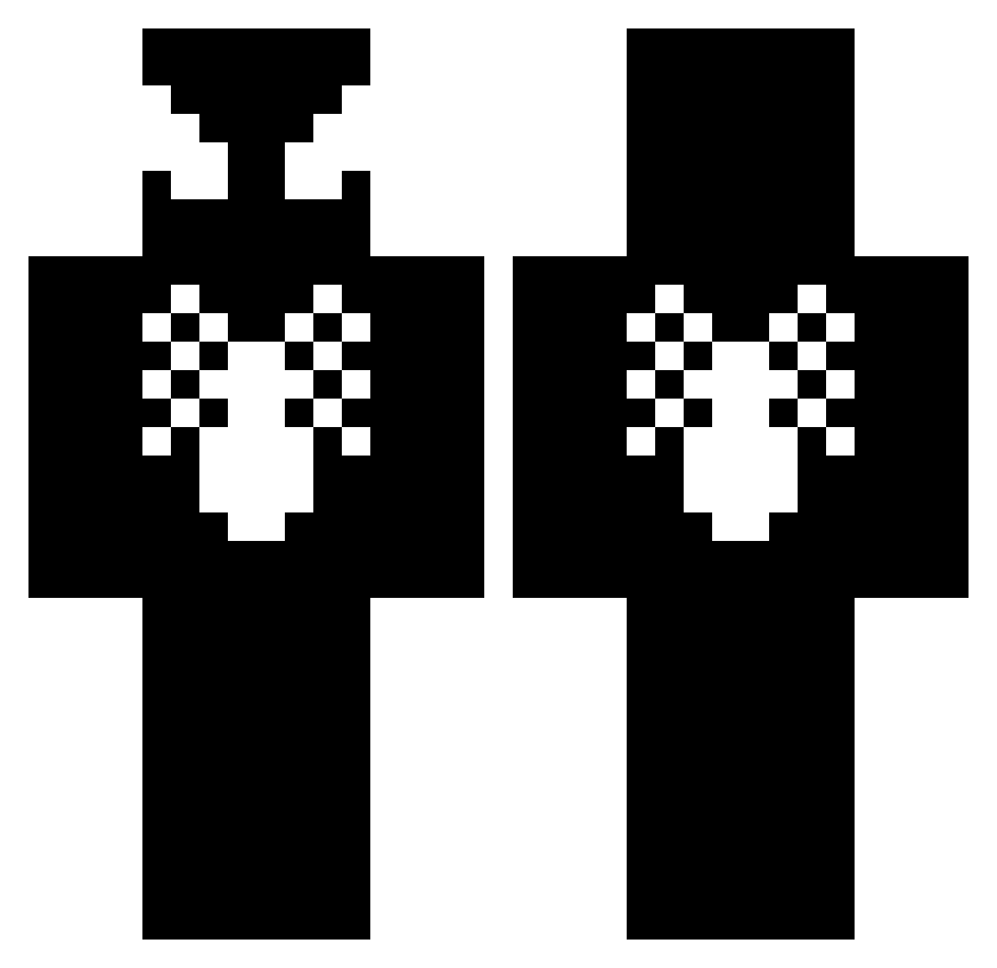 Staffo1 Minecraft skin, front and back view