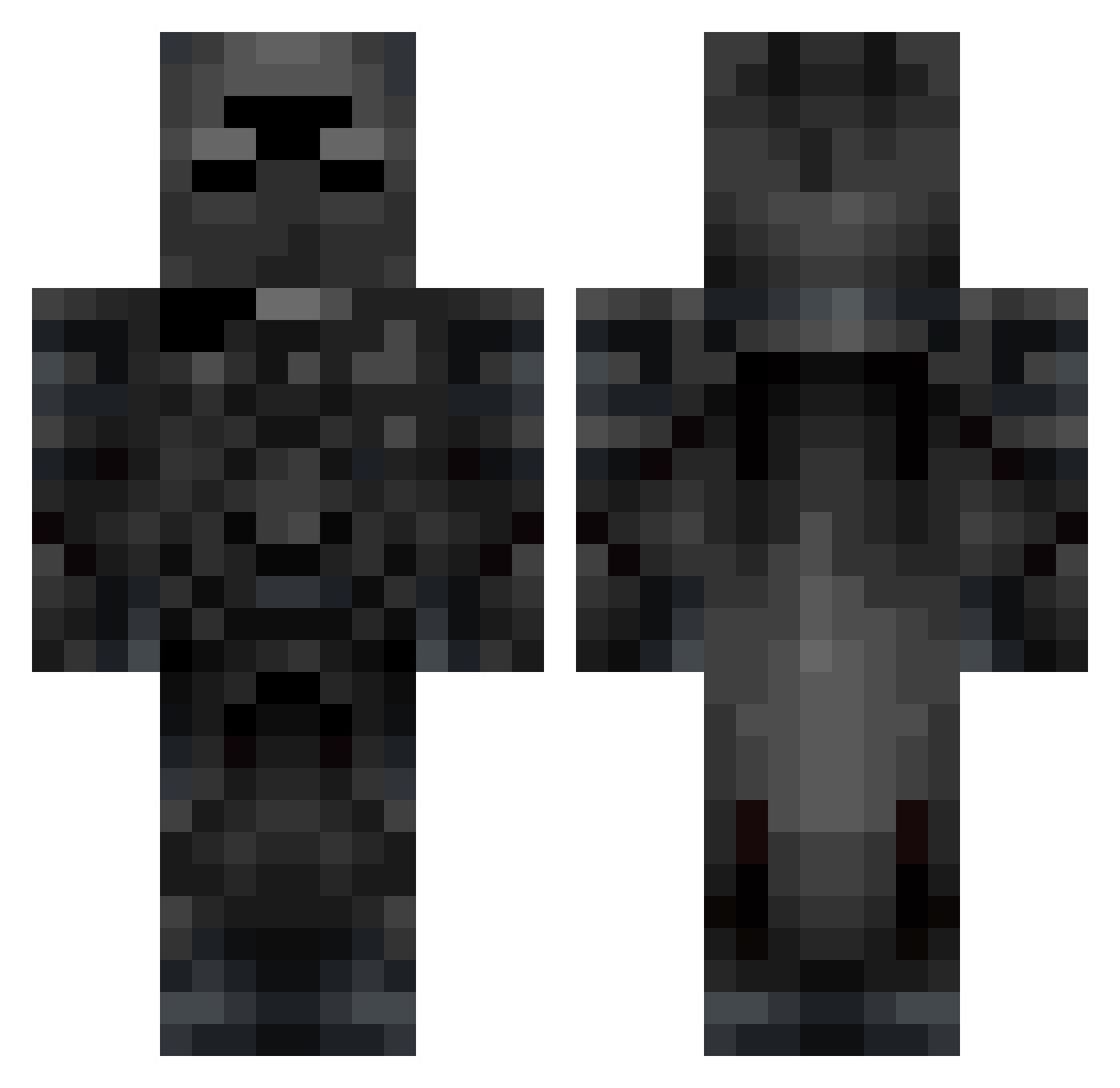 NiftyGamer Minecraft skin, front and back view