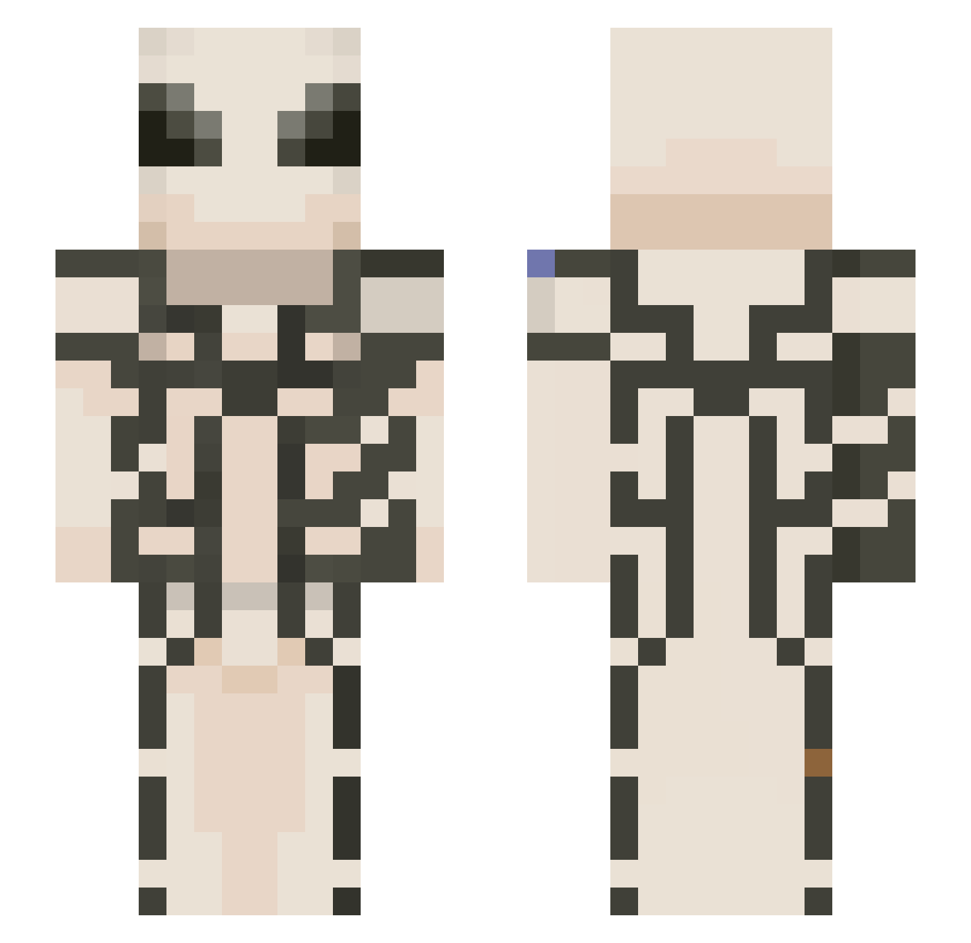 unguards Minecraft skin, front and back view