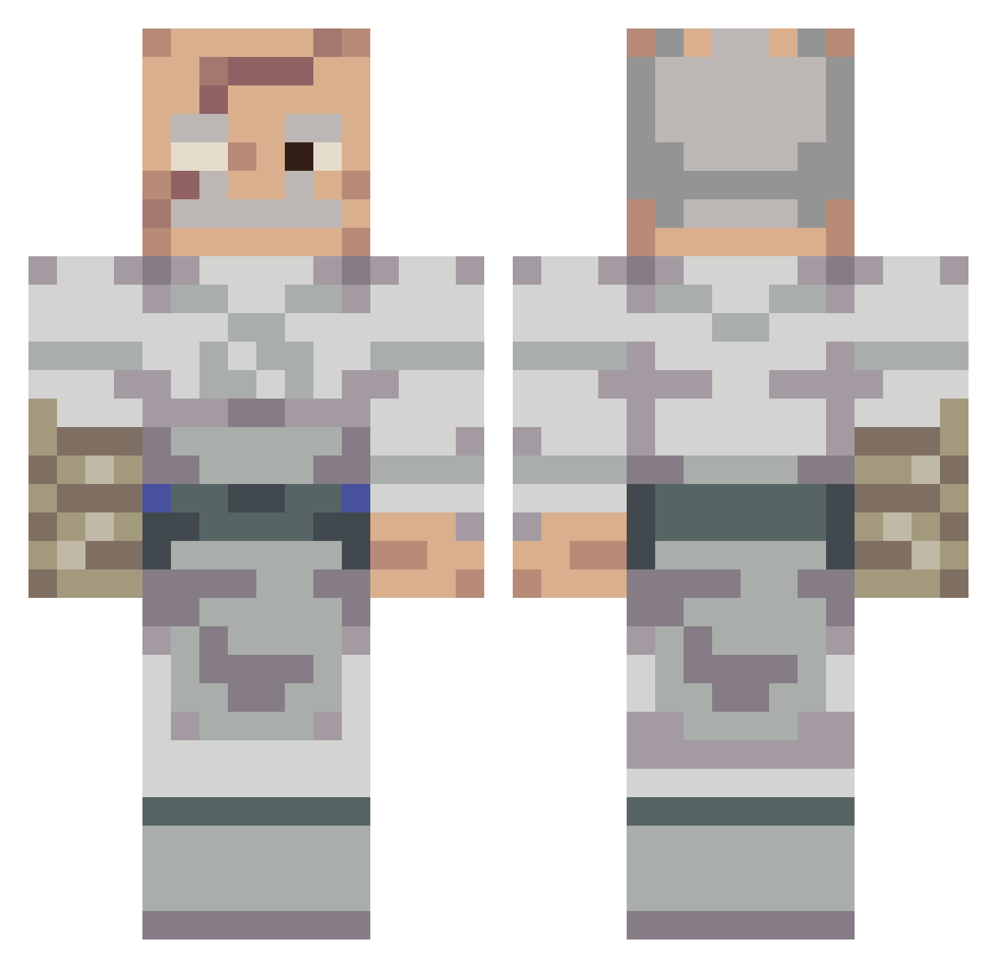 Bonin8or Minecraft skin, front and back view