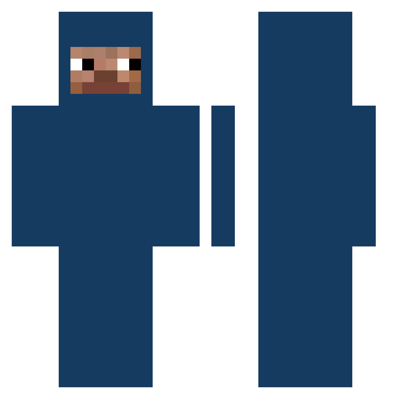 uwannacry Minecraft skin, front and back view