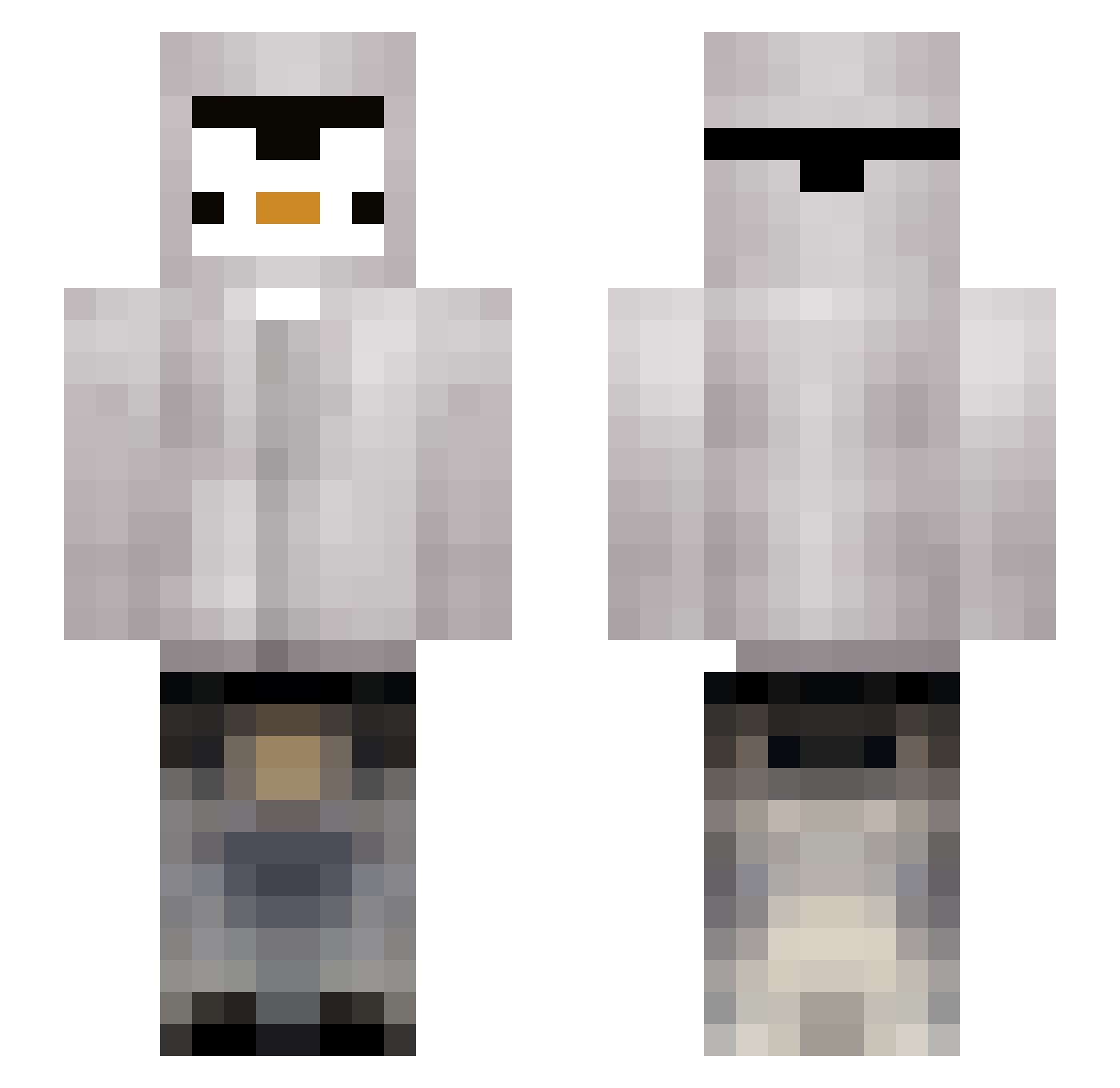 Arcgrinder67 Minecraft skin, front and back view