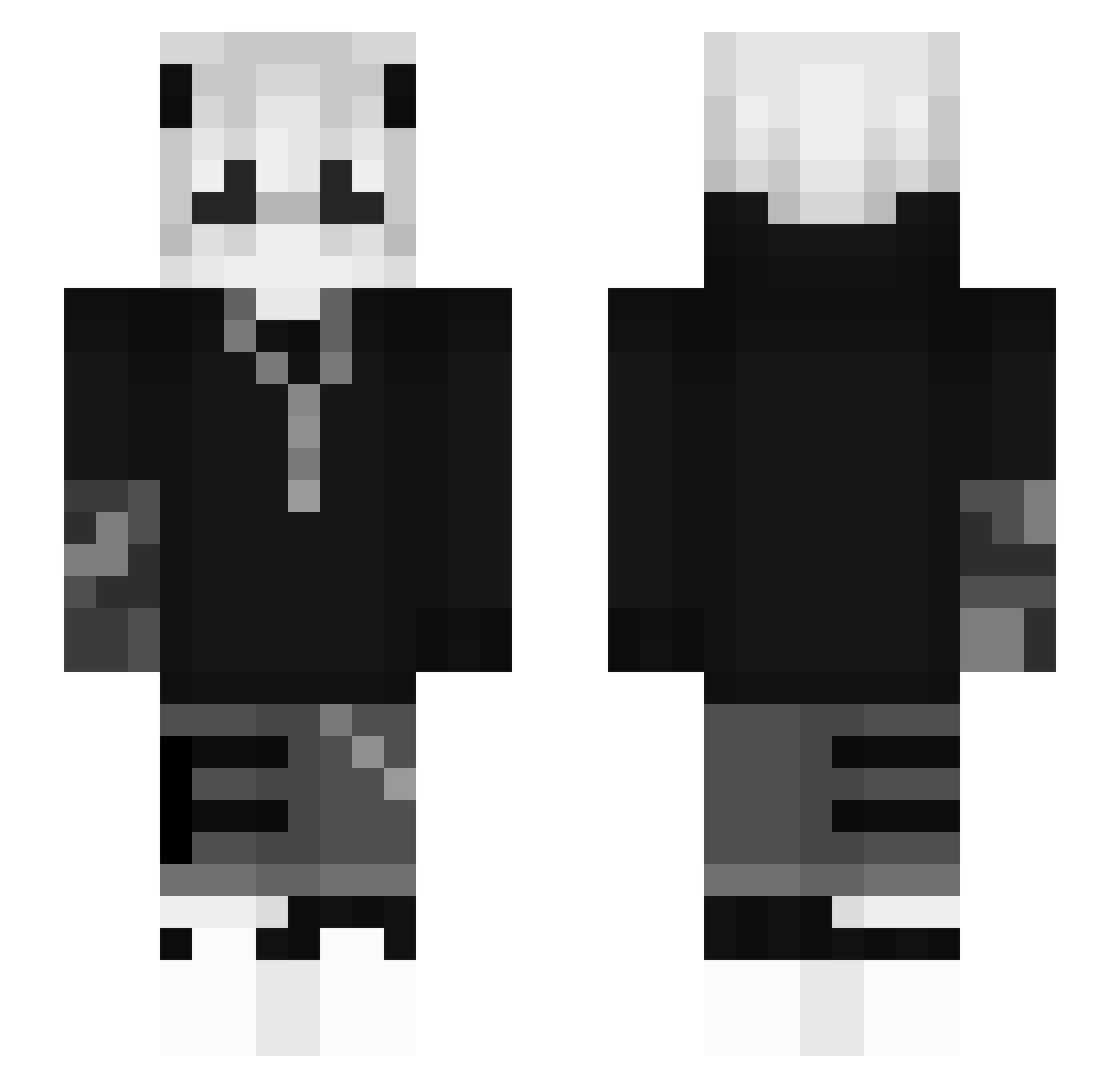 tsikcs Minecraft skin, front and back view