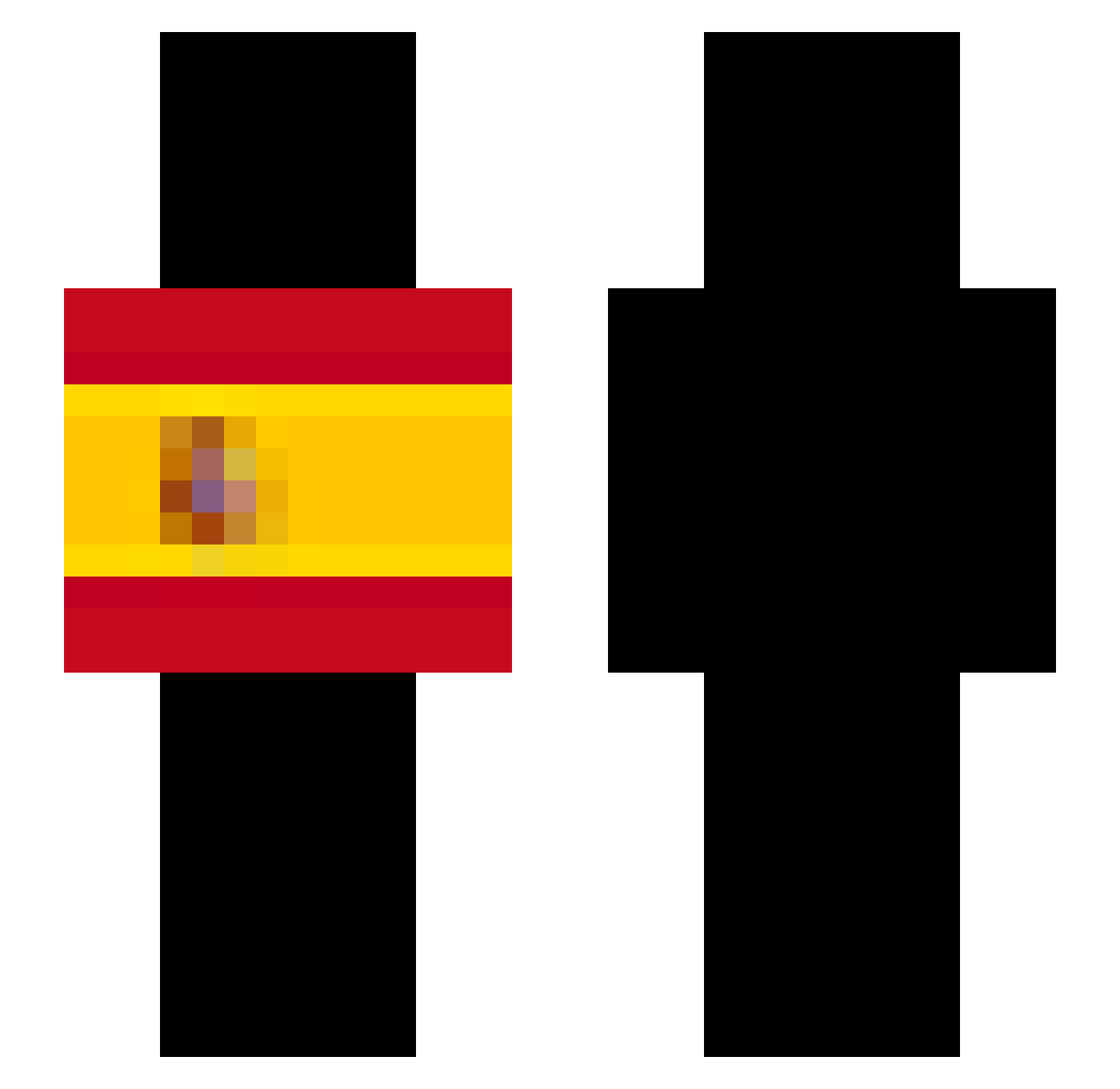 NotRightMe Minecraft skin, front and back view