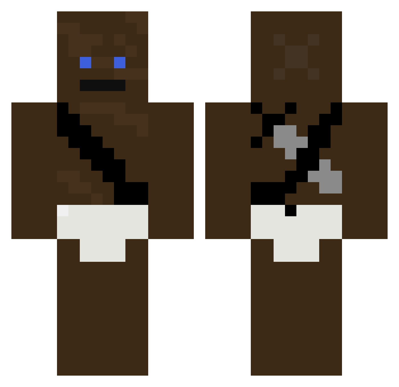 Recision Minecraft skin, front and back view