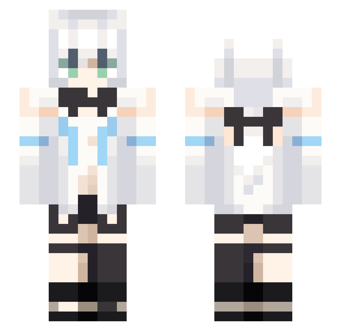 SussyMacSus Minecraft skin, front and back view
