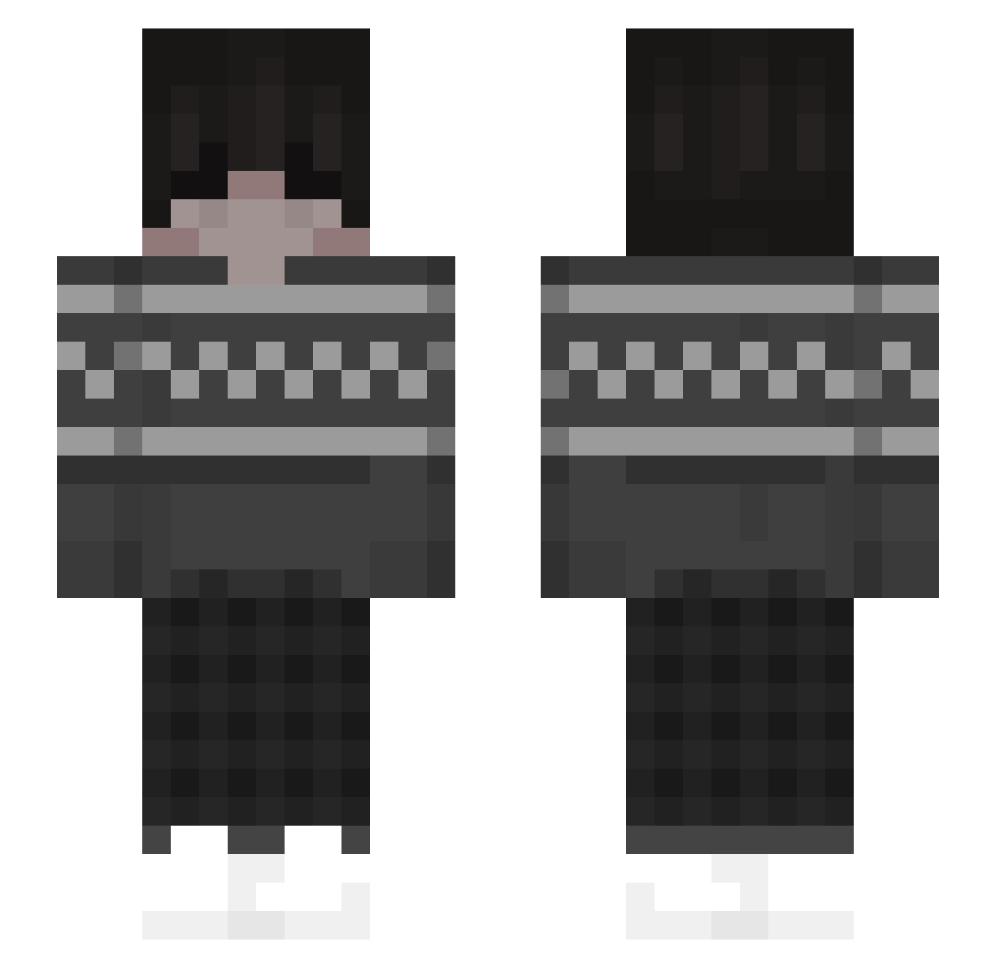 zcif Minecraft skin, front and back view