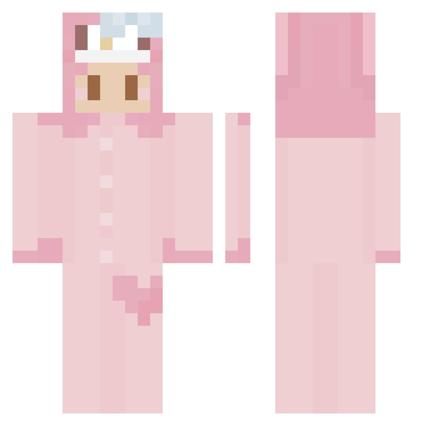 Plutheo Minecraft skin, front and back view