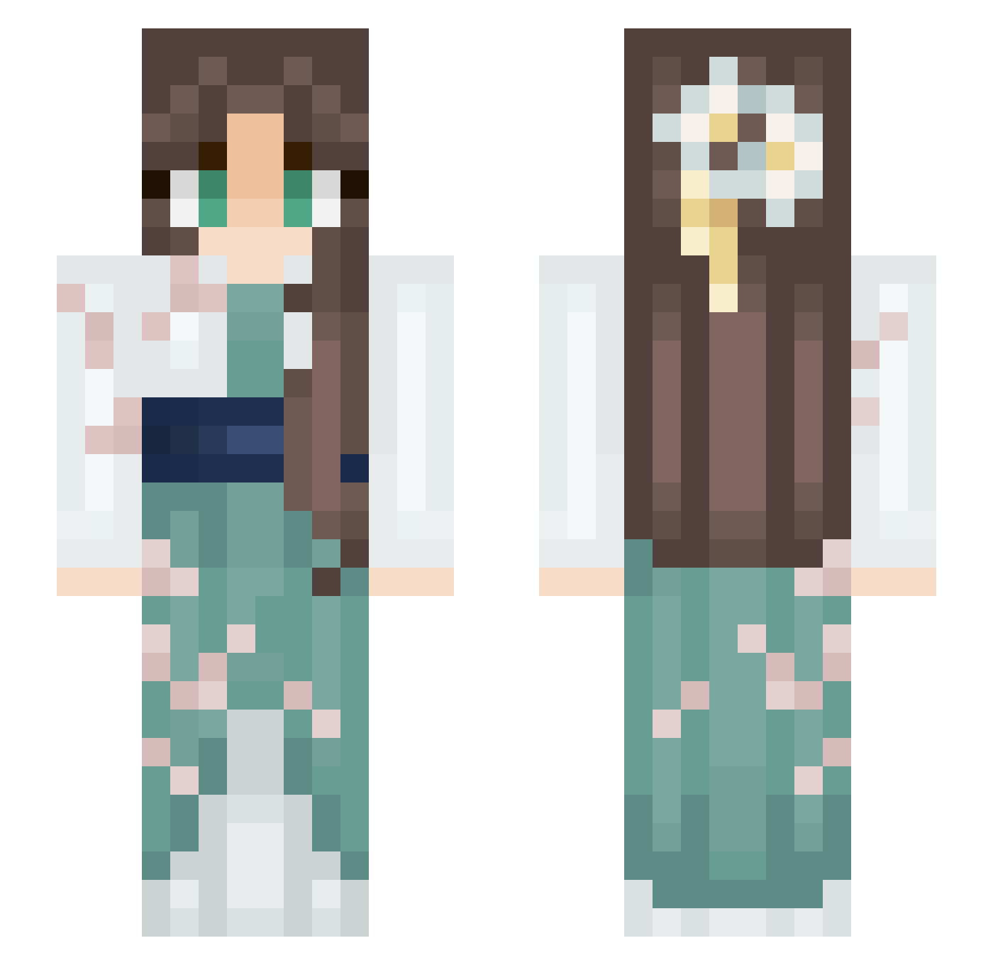 Munga Minecraft skin, front and back view