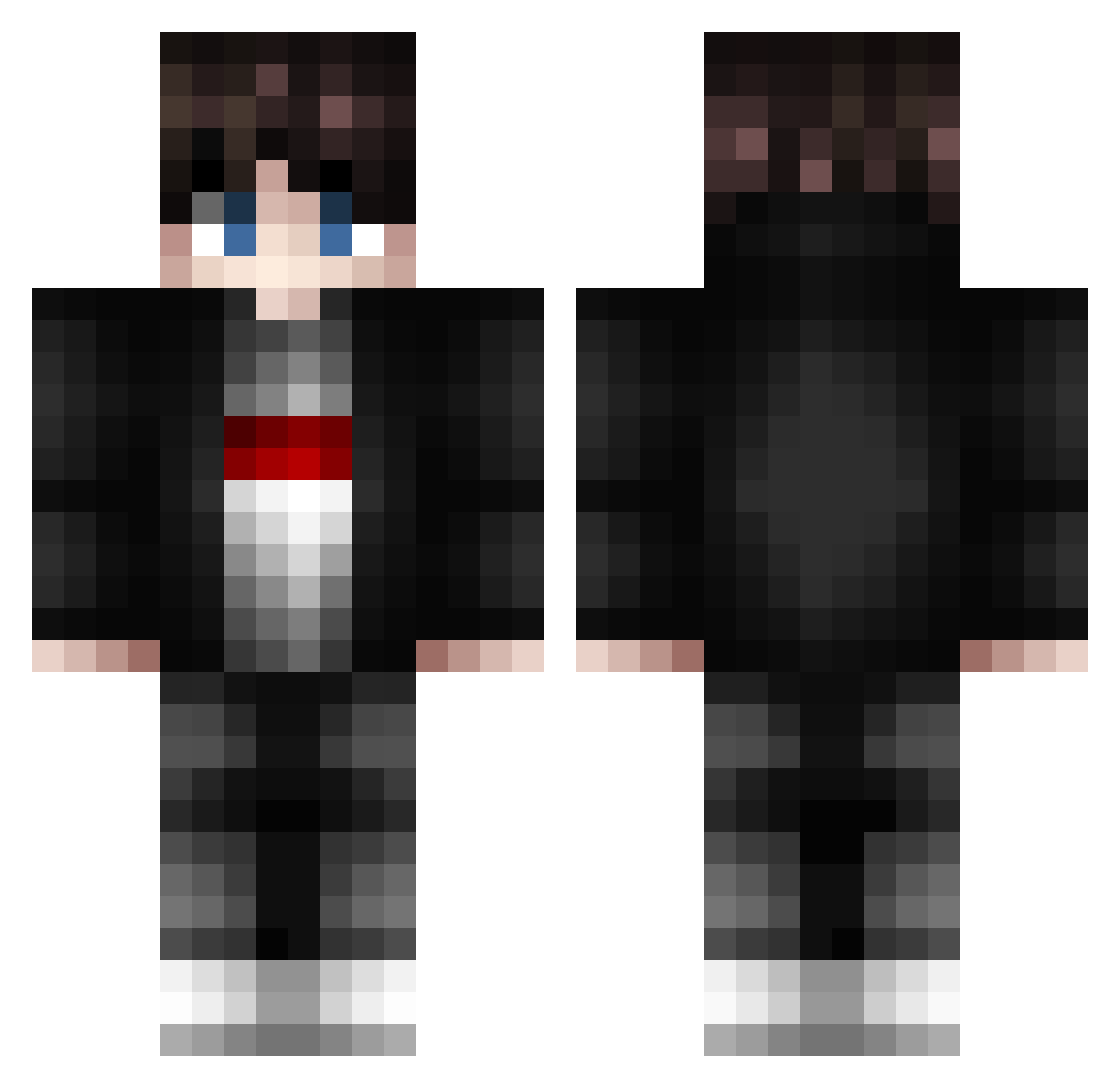 Schookolaaade Minecraft skin, front and back view