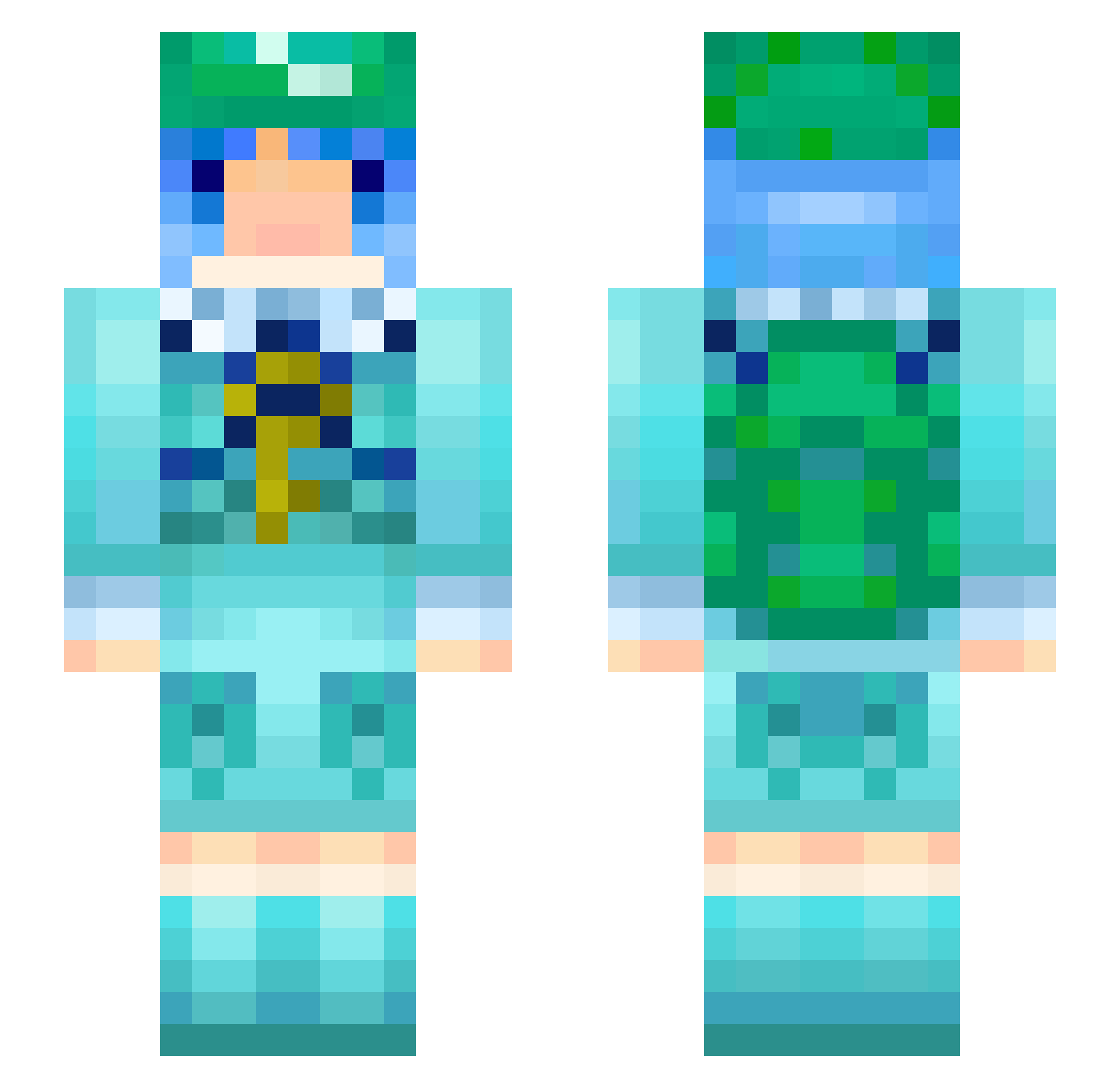 SELAGINELLA Minecraft skin, front and back view