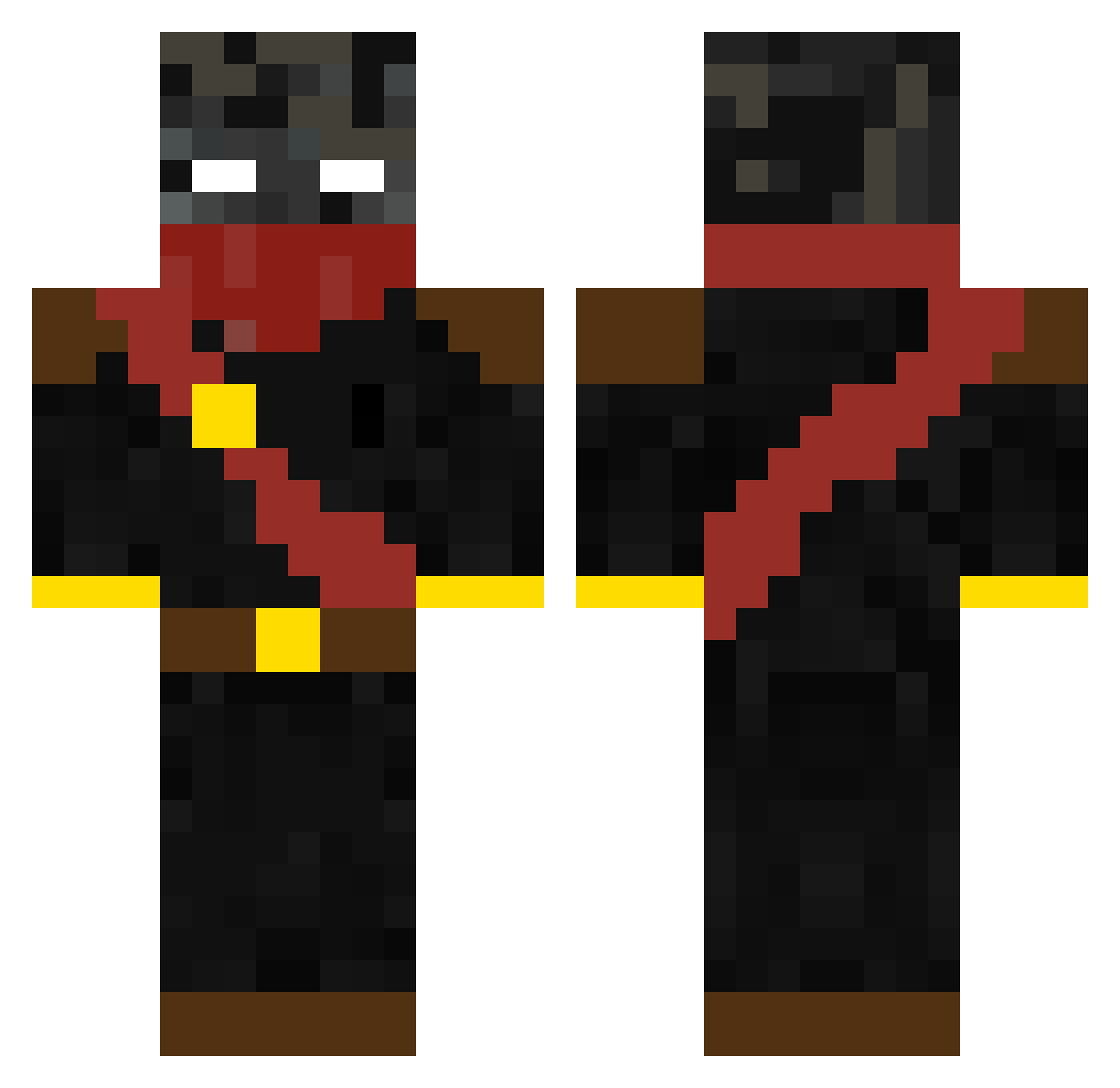 DripWarrior711 Minecraft skin, front and back view