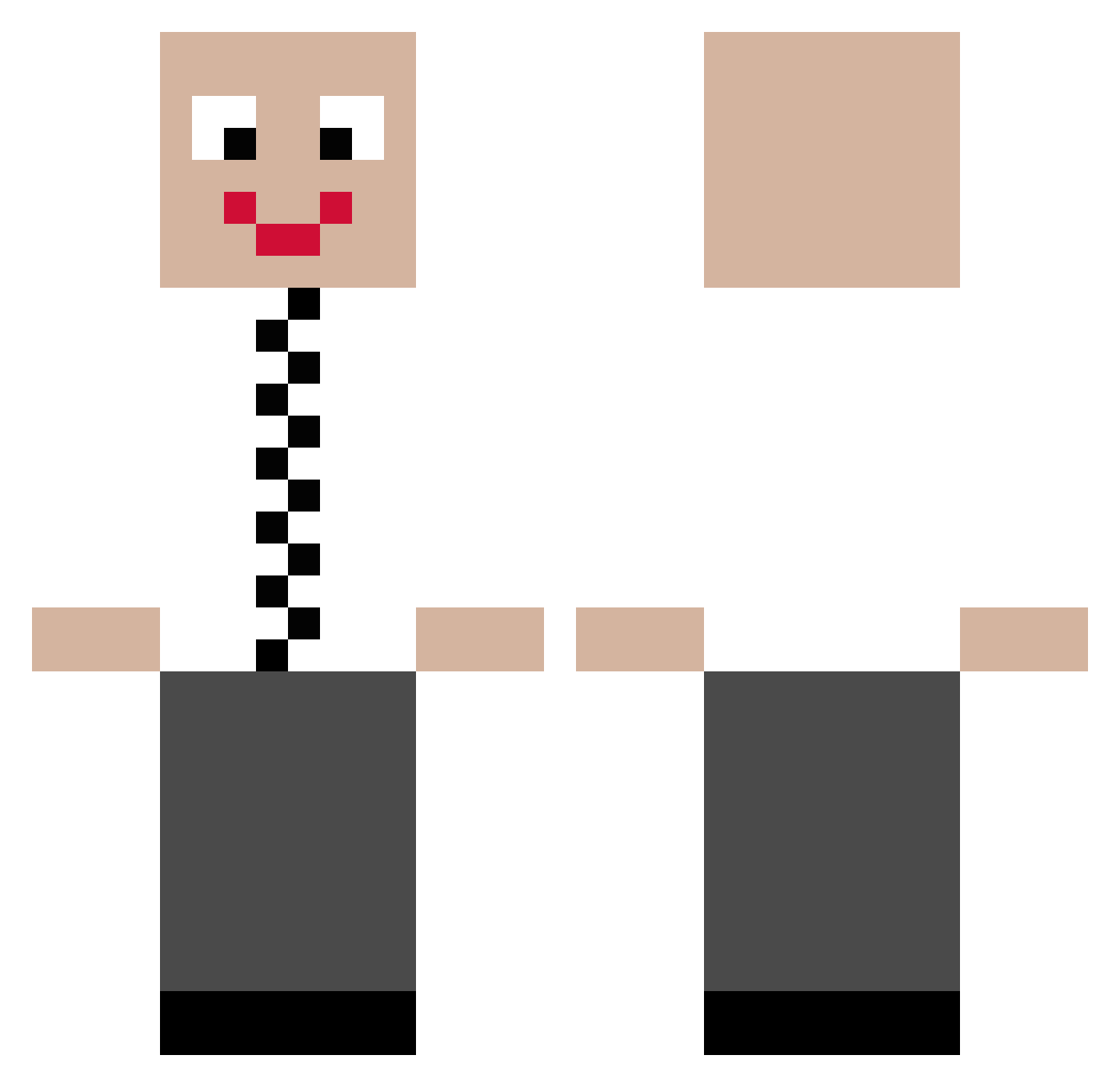 plesakpohlreich Minecraft skin, front and back view