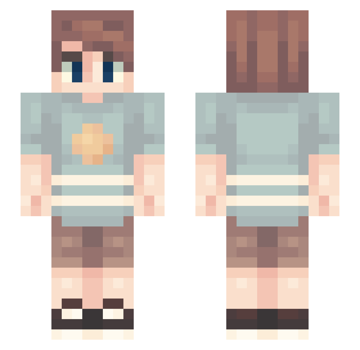 TeknologyX Minecraft skin, front and back view