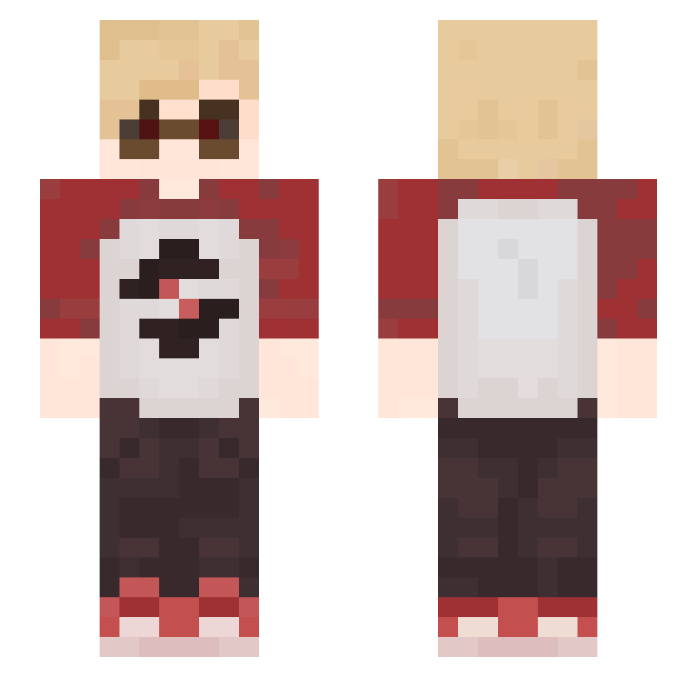 trigomemetry Minecraft skin, front and back view