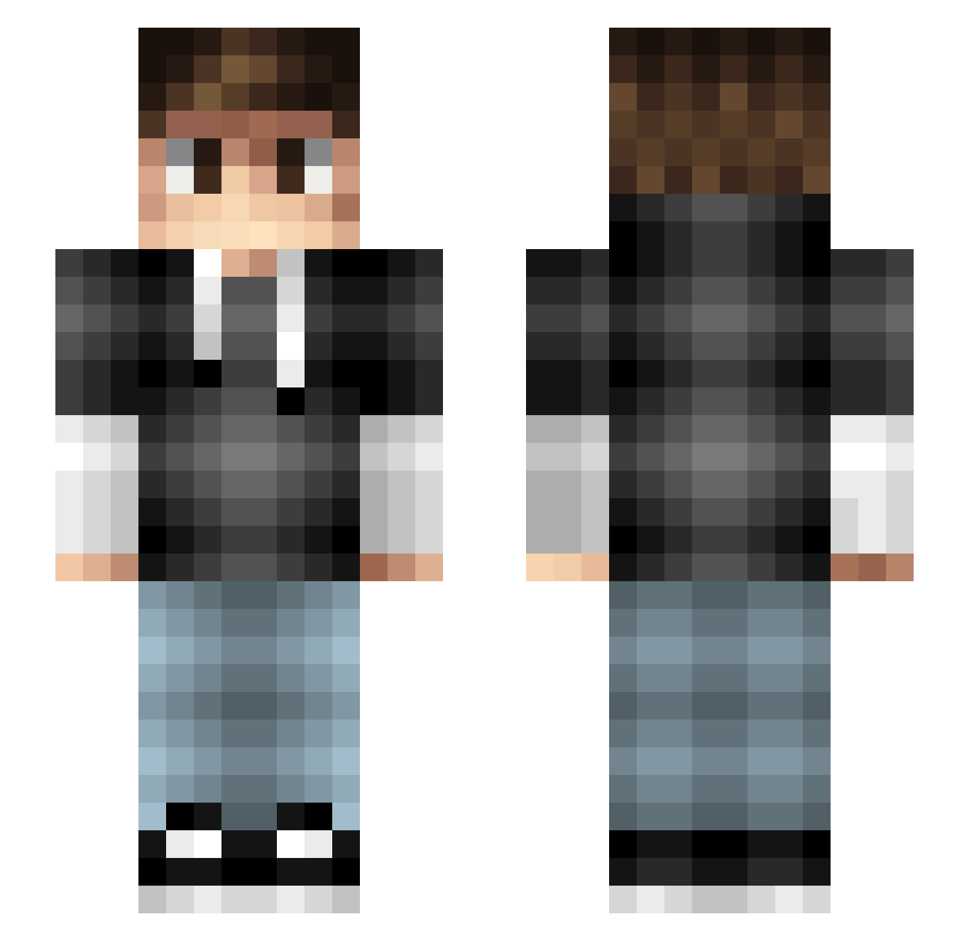 Twoplu Minecraft skin, front and back view