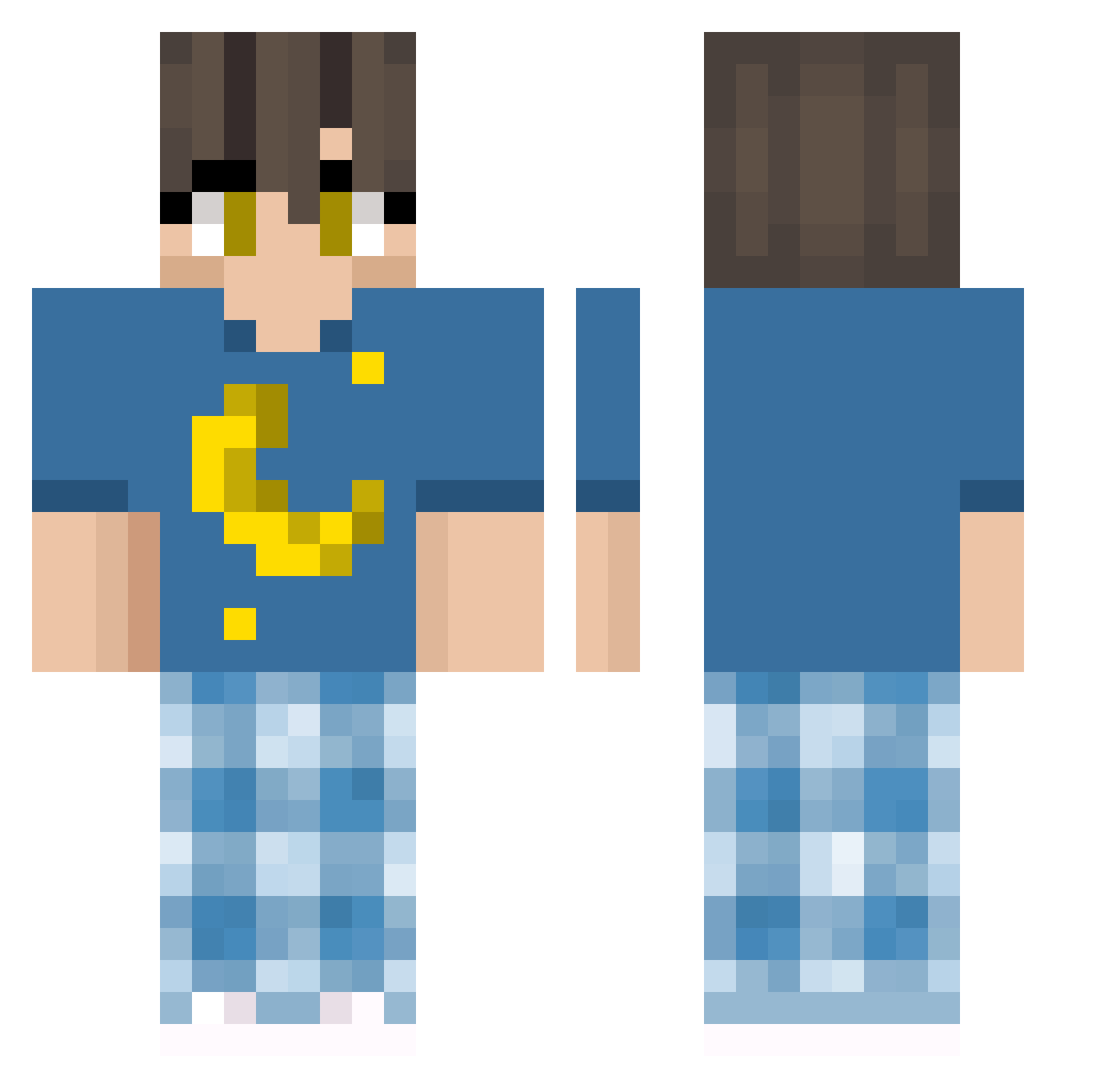 Polestar2001 Minecraft skin, front and back view