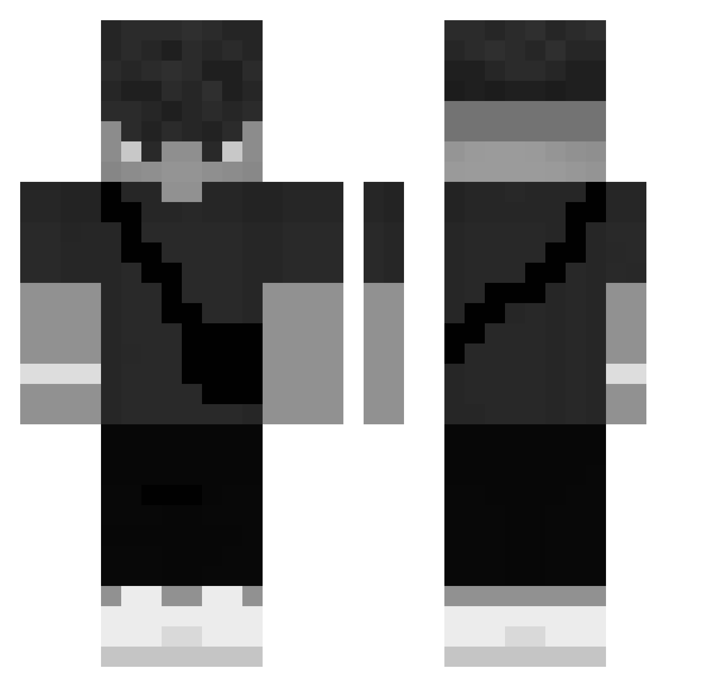 PvPantma Minecraft skin, front and back view