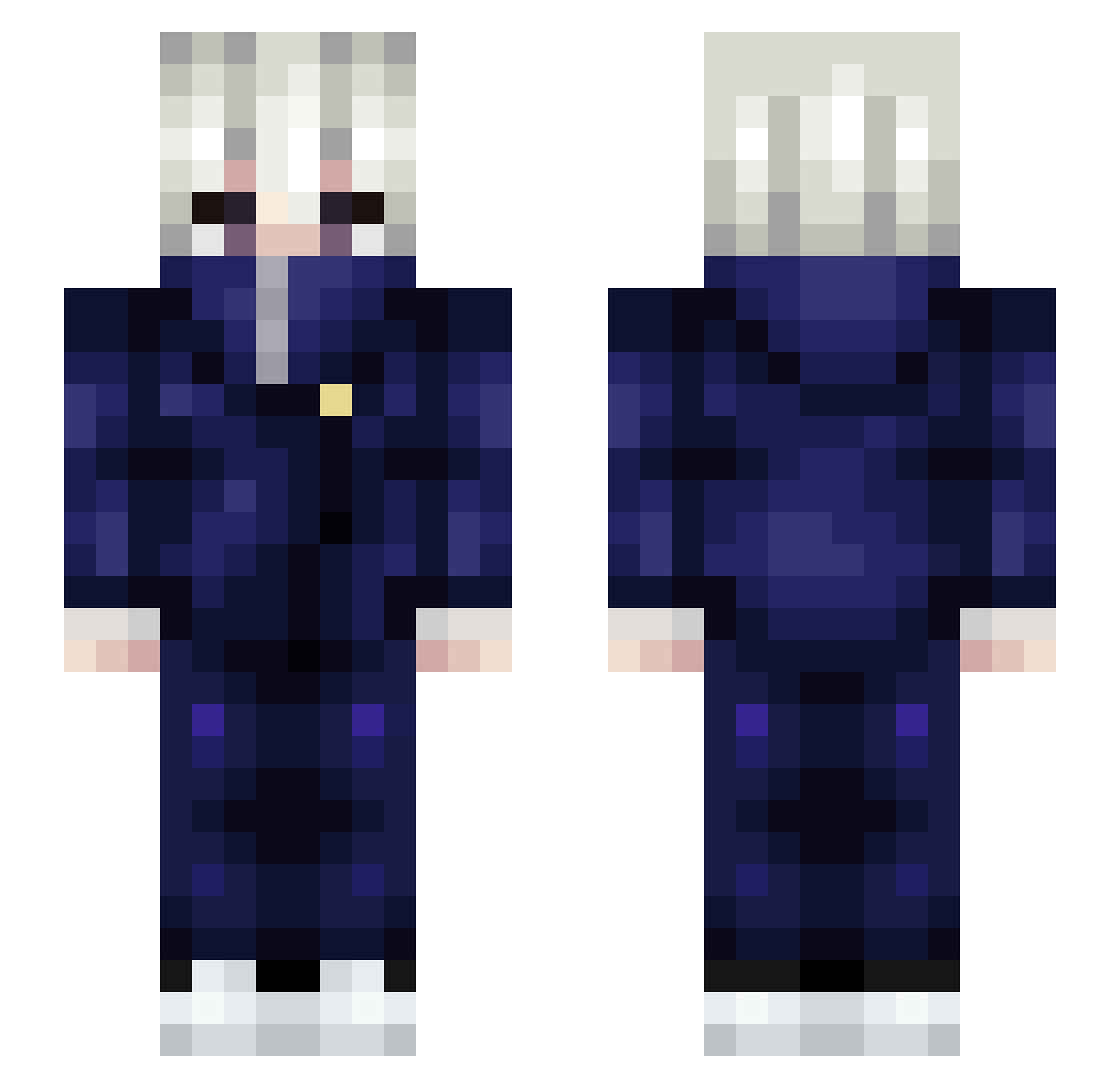 SenpaiTwig Minecraft skin, front and back view