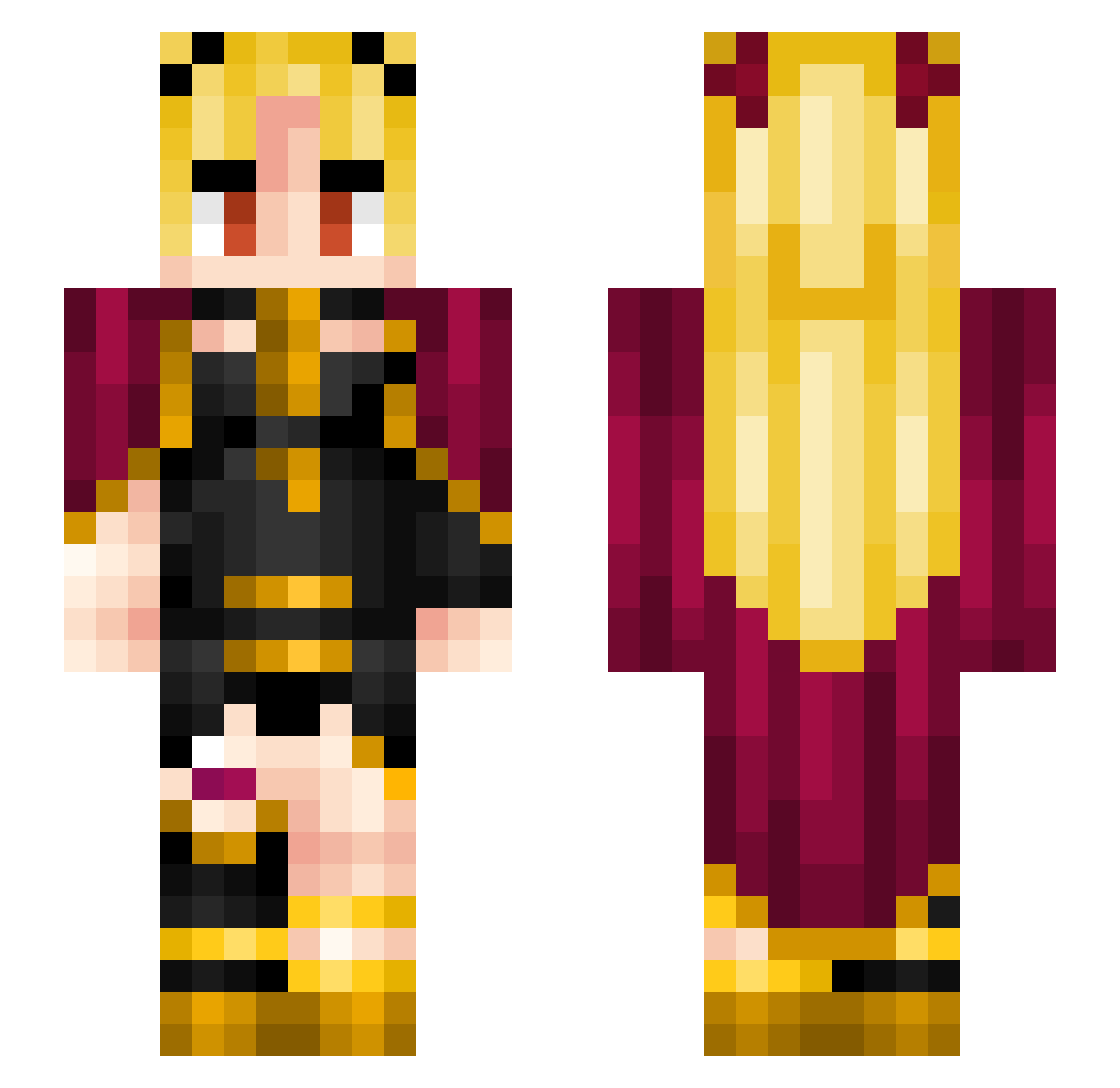 ZeroDummer Minecraft skin, front and back view