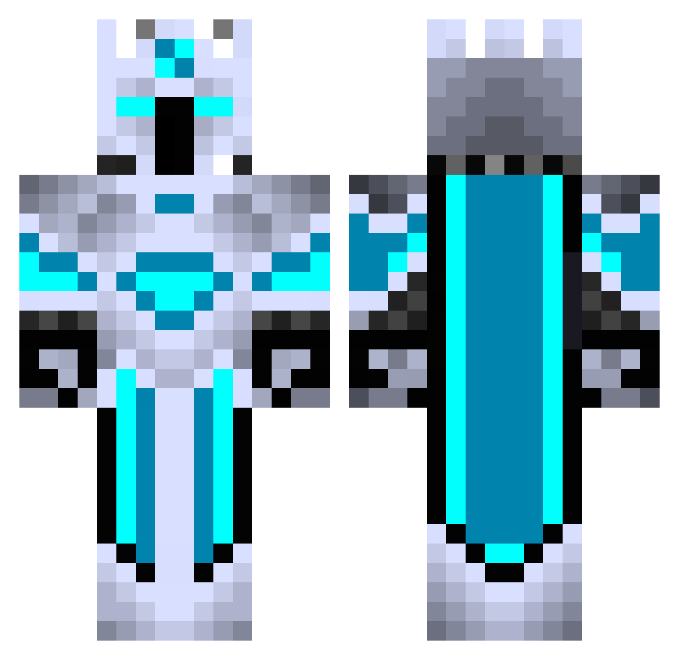 BluZZ_YT Minecraft skin, front and back view
