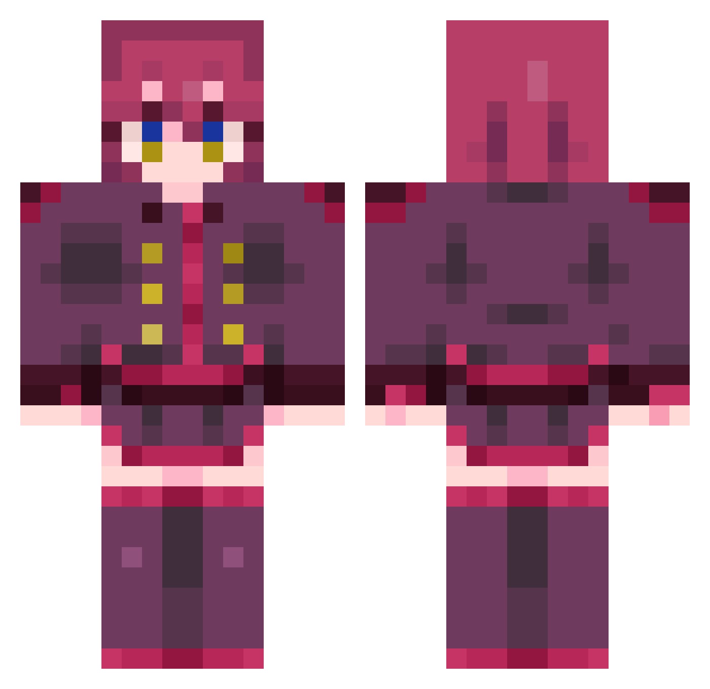 q1vz Minecraft skin, front and back view
