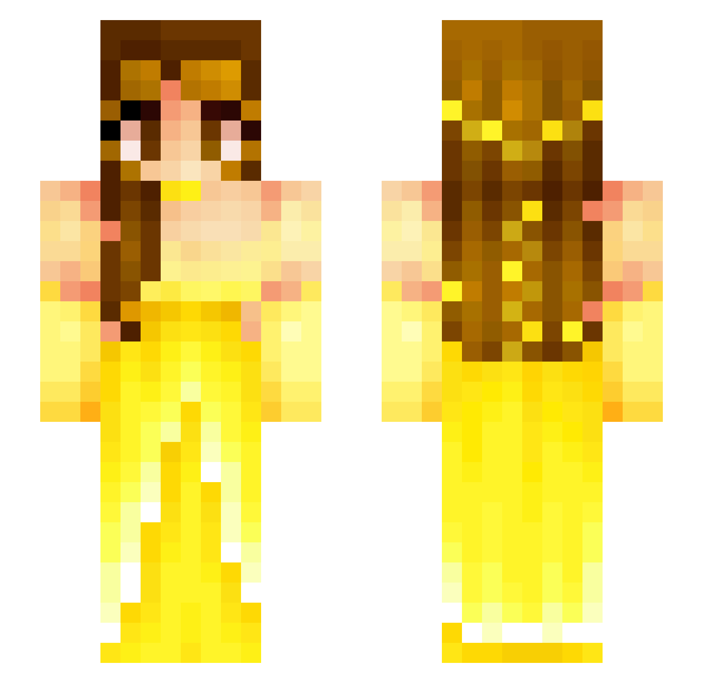 Suuzuume Minecraft skin, front and back view