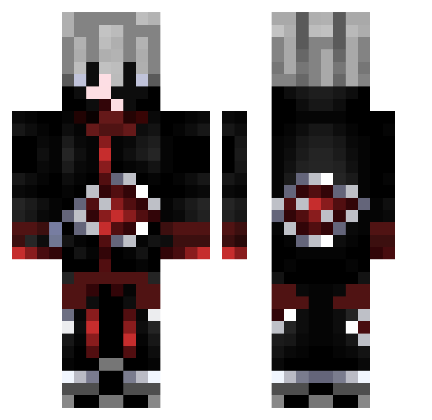 AspectStraw Minecraft skin, front and back view