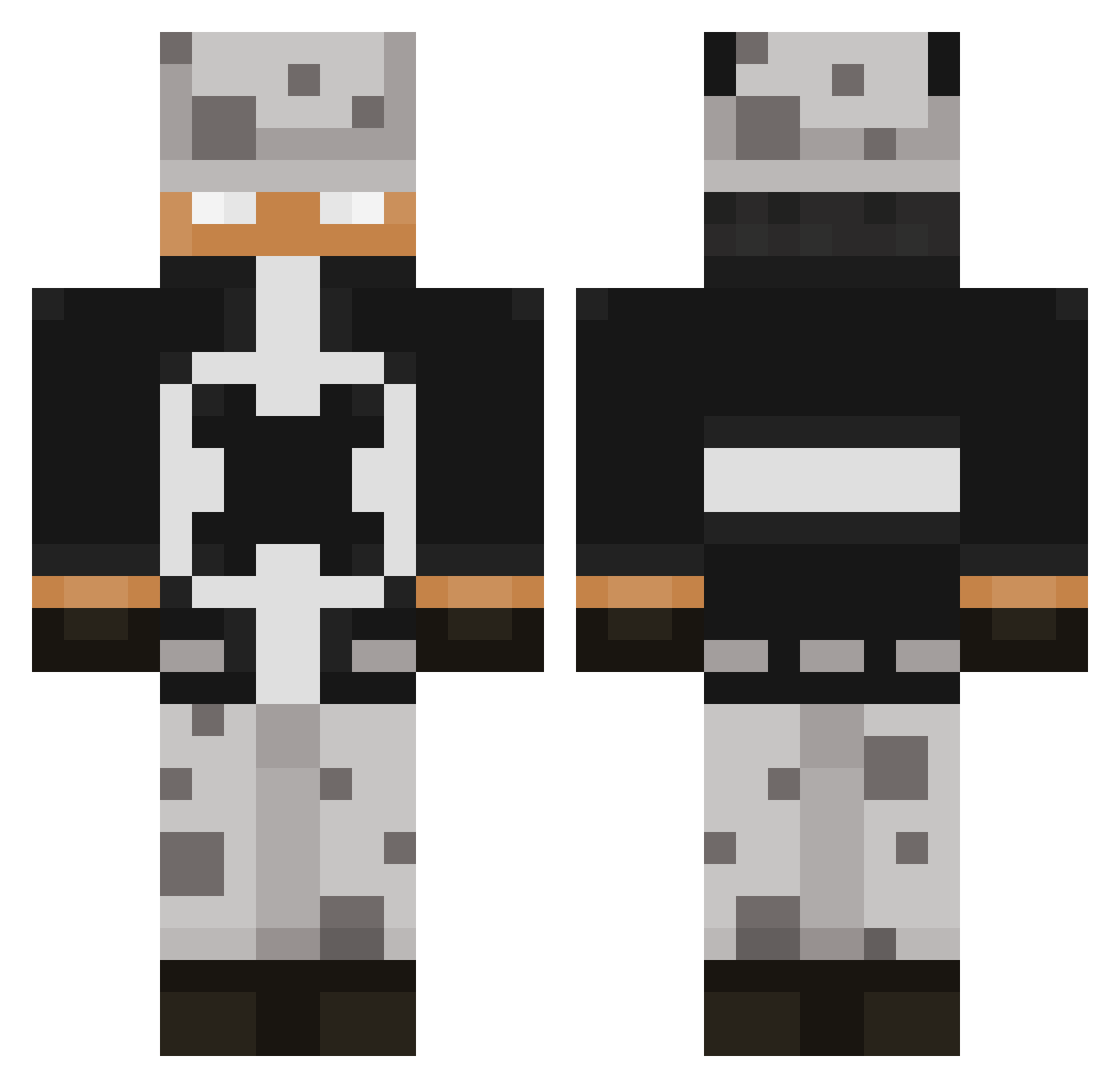woodcoc Minecraft skin, front and back view