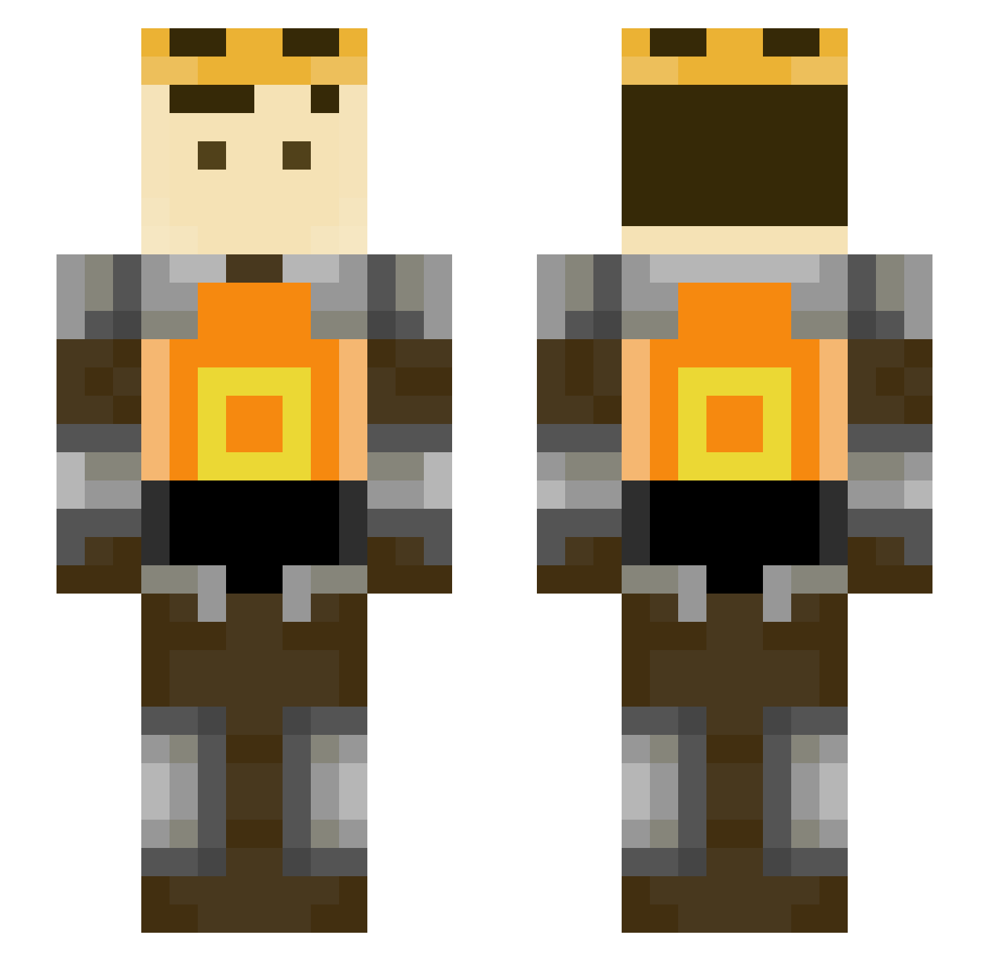 BiscofSpread Minecraft skin, front and back view